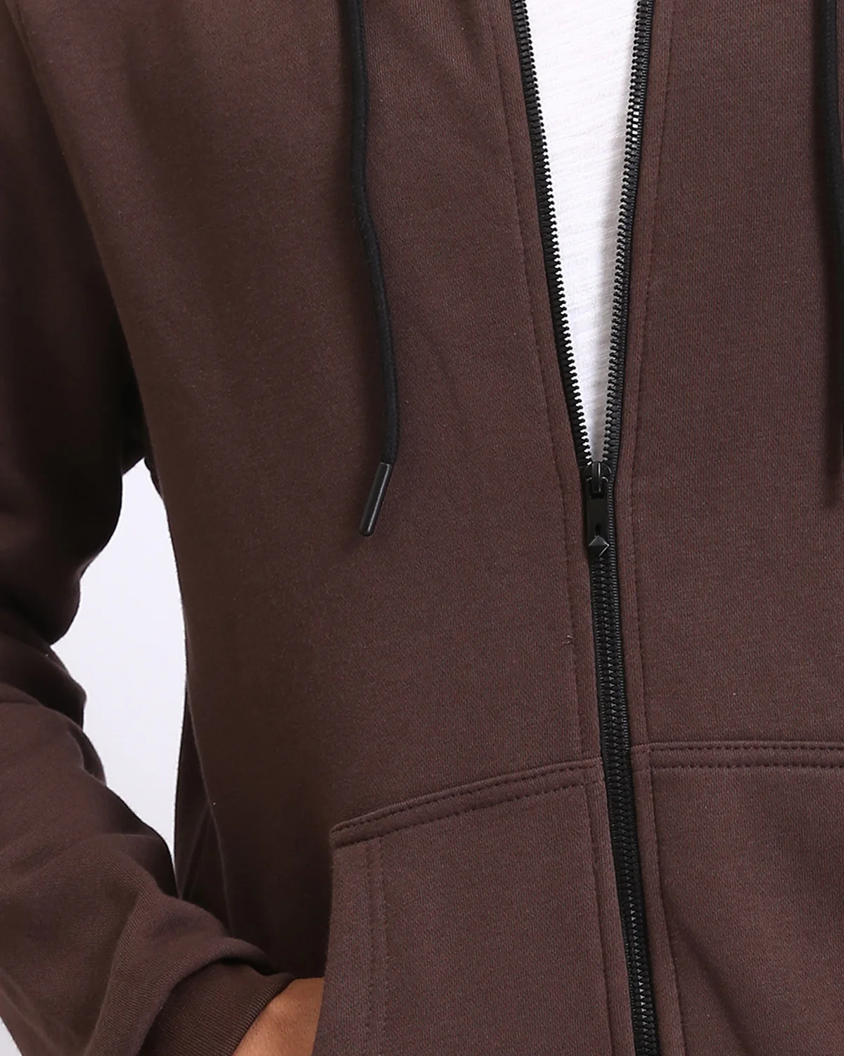 Ravin Men’s Long Sleeve Full-Zip Hooded Sweatshirt with Kangaroo Pockets– Rich Chocolate - R206843 - Image 4