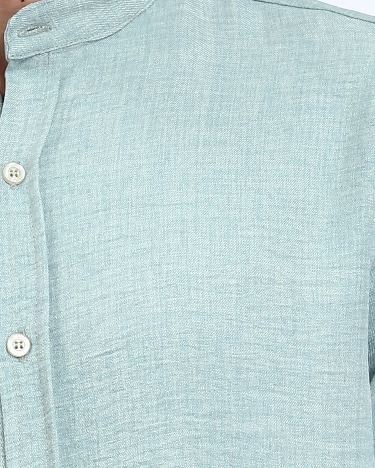 Ravin Men’s Mandarin Collar Long Sleeve Shirt - Seafoam Aqua - R209919 - Image 4