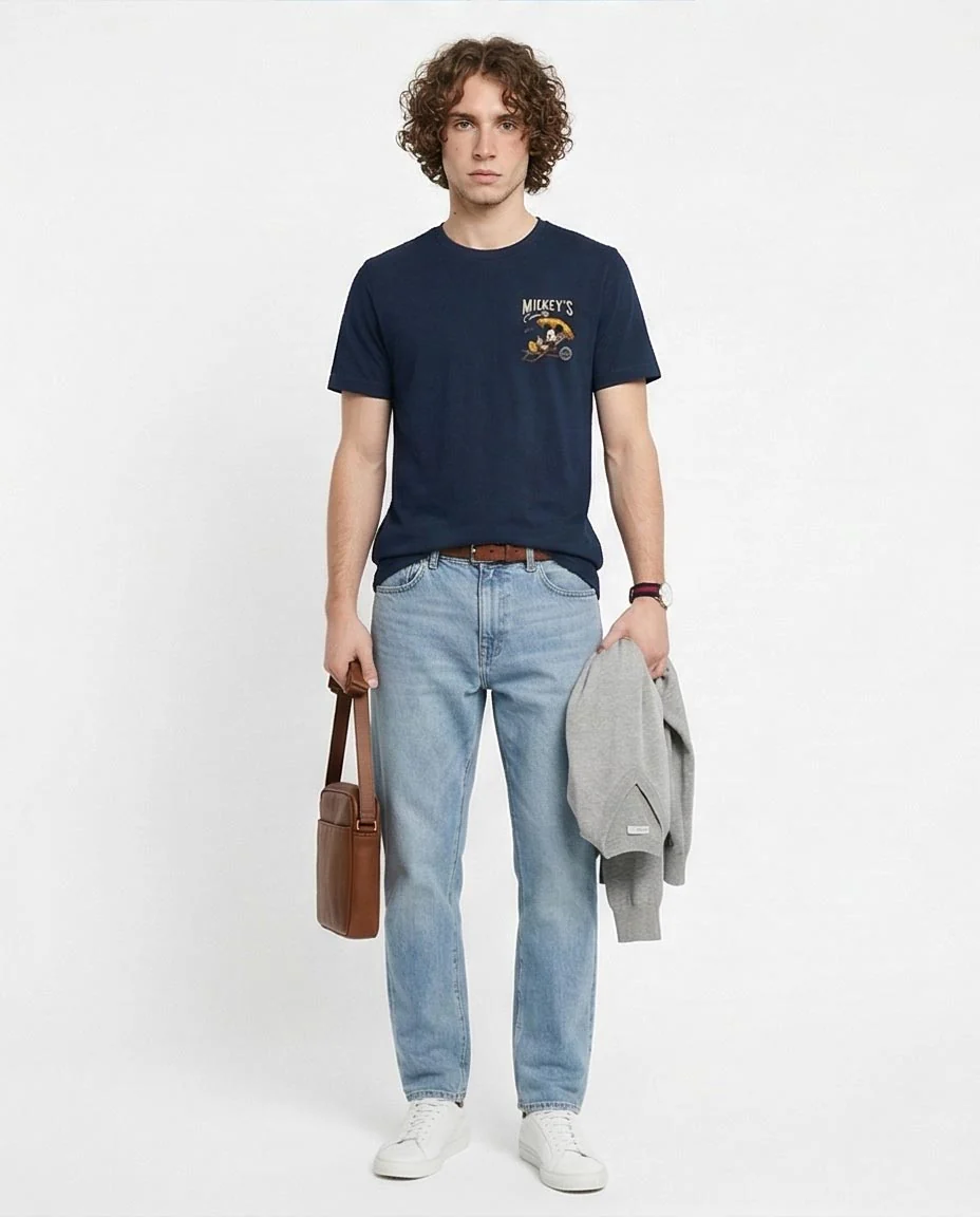 Ravin Men’s Mickey’s Country Graphic T-Shirt – Navy Blue Vintage Wash - R216404 - Image 3