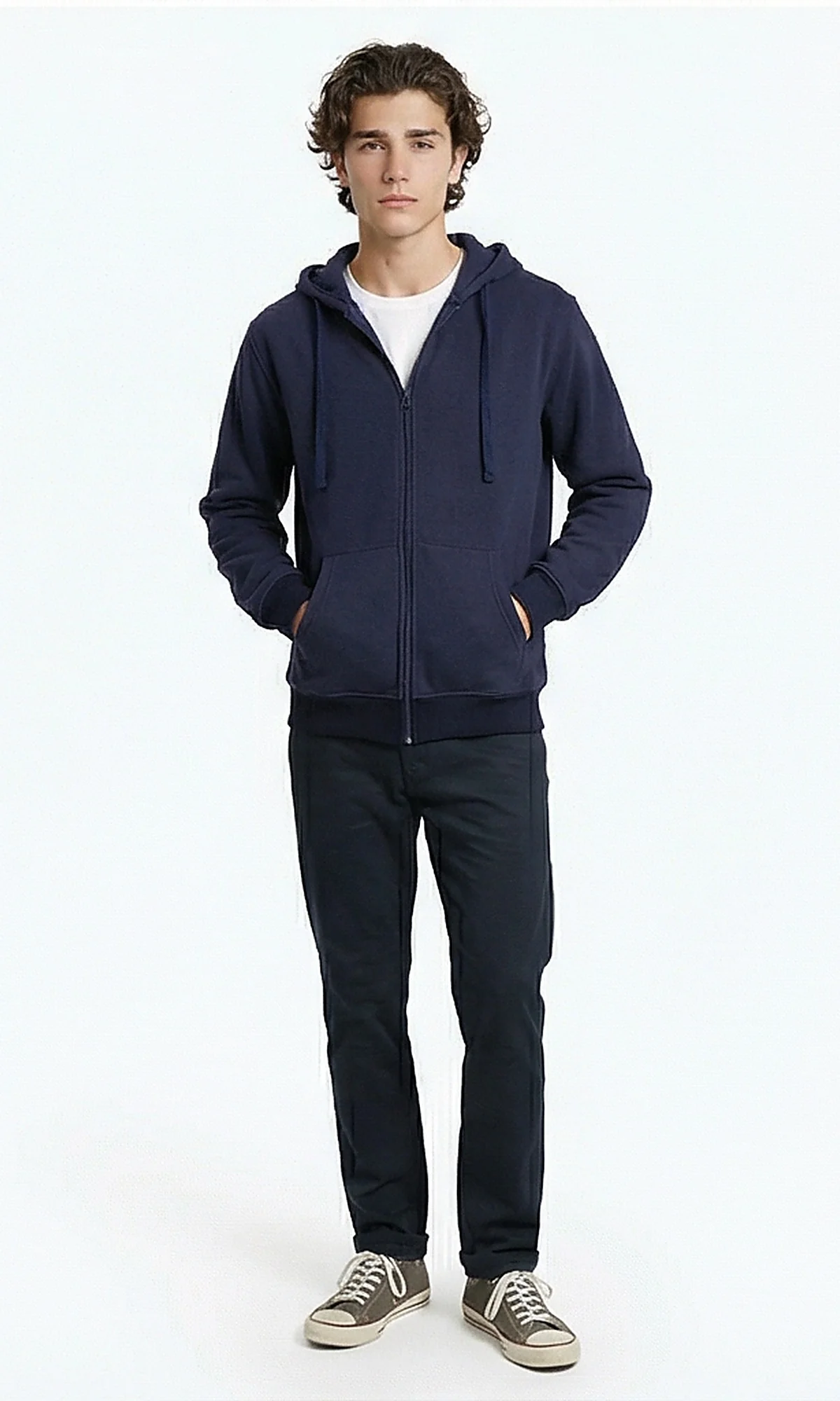 Ravin Men's Navy Zip-Up Essential Hoodie - Image 4