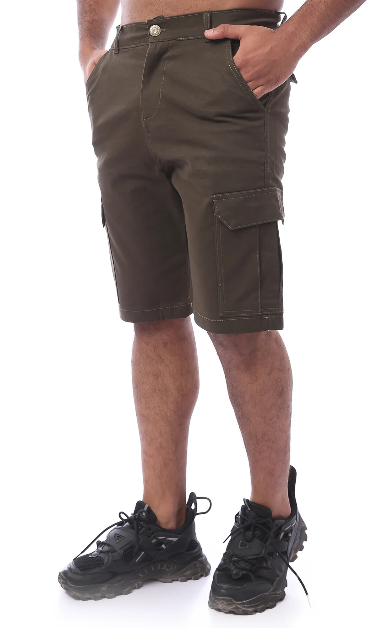 Men's Olive Earth-Tone Cargo Utility Shorts - 0170551 - Image 2