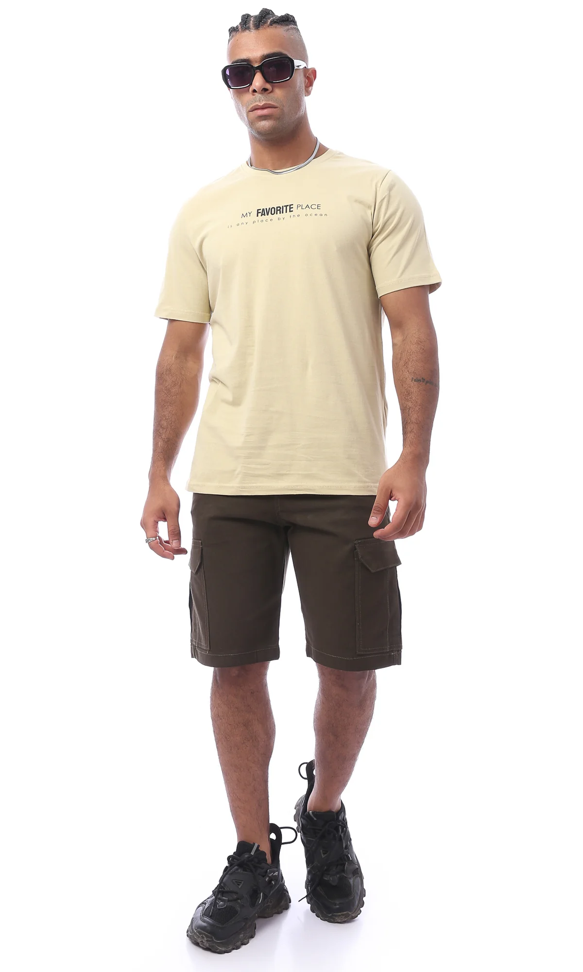 Men's Olive Earth-Tone Cargo Utility Shorts - 0170551 - Image 6
