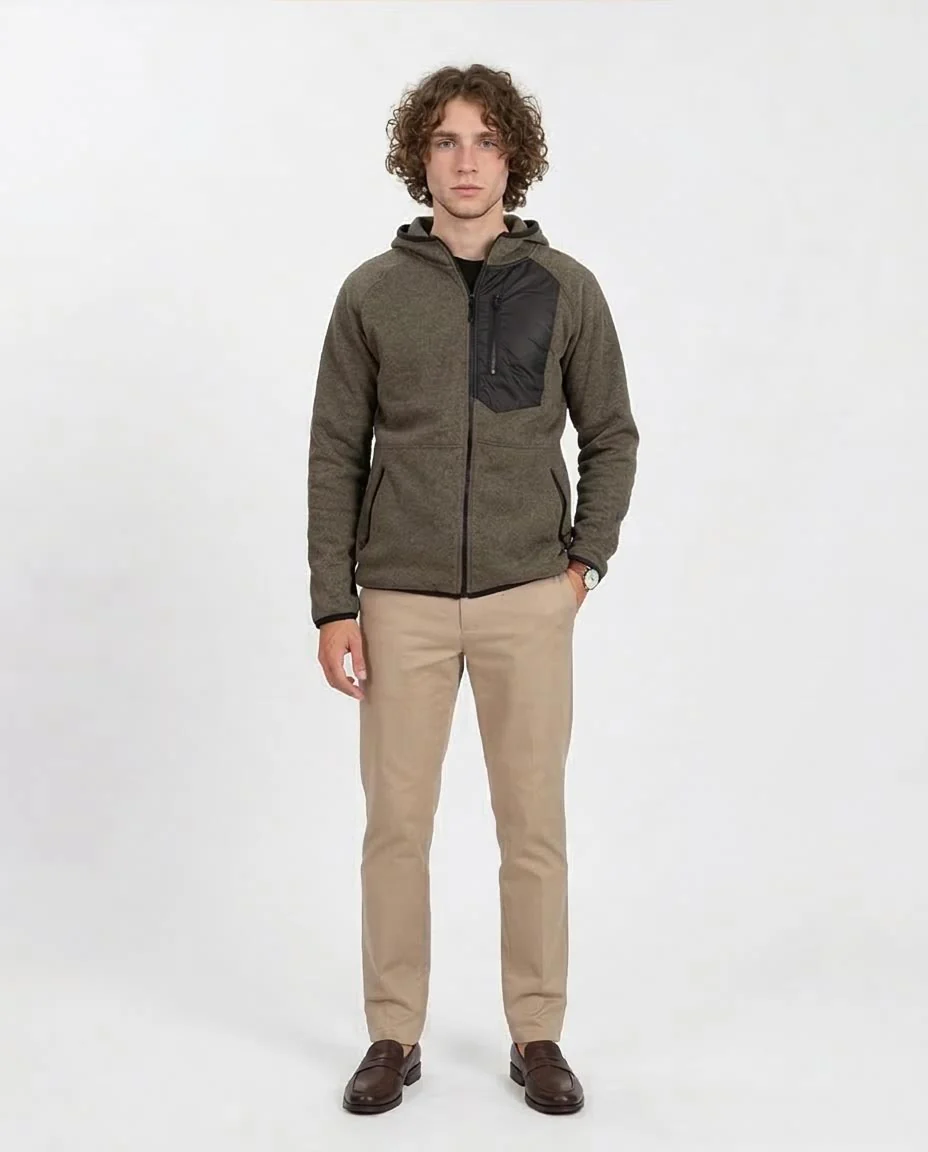 Men's Olive Moss Tech-Fleece Full-Zip Hoodie - O201219 - Image 3