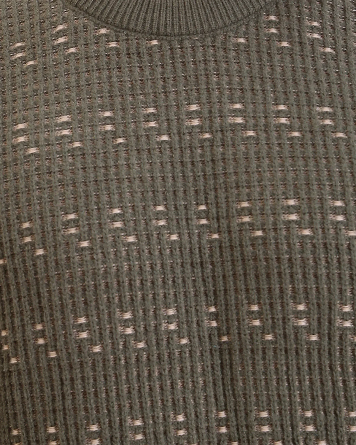 Ravin Men's Olive Textured Ribbed Sweater with Contrast Fleck Detail - R214495 - Image 4