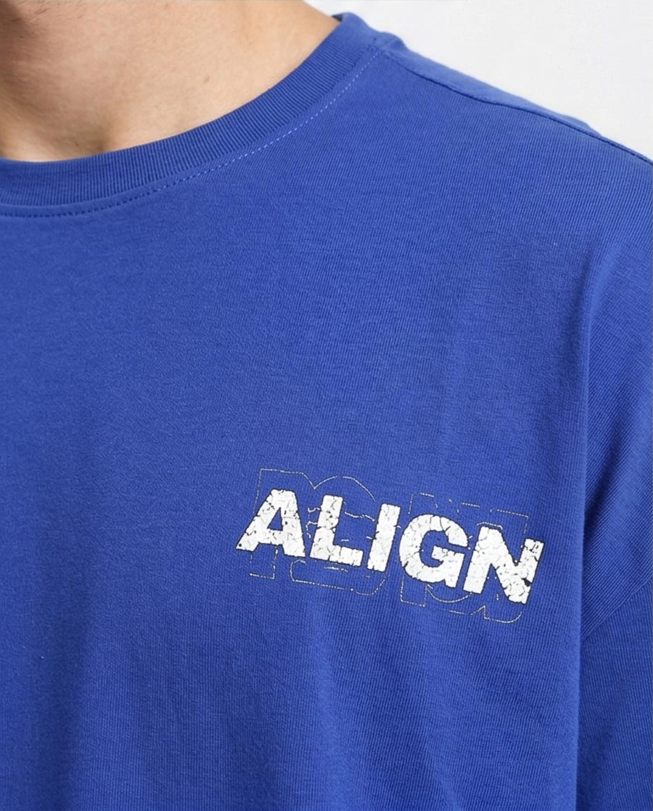 Ravin Mens Oversized 'ALIGN' Graphic T-Shirt - Cobalt Blue - O203142 - Image 3