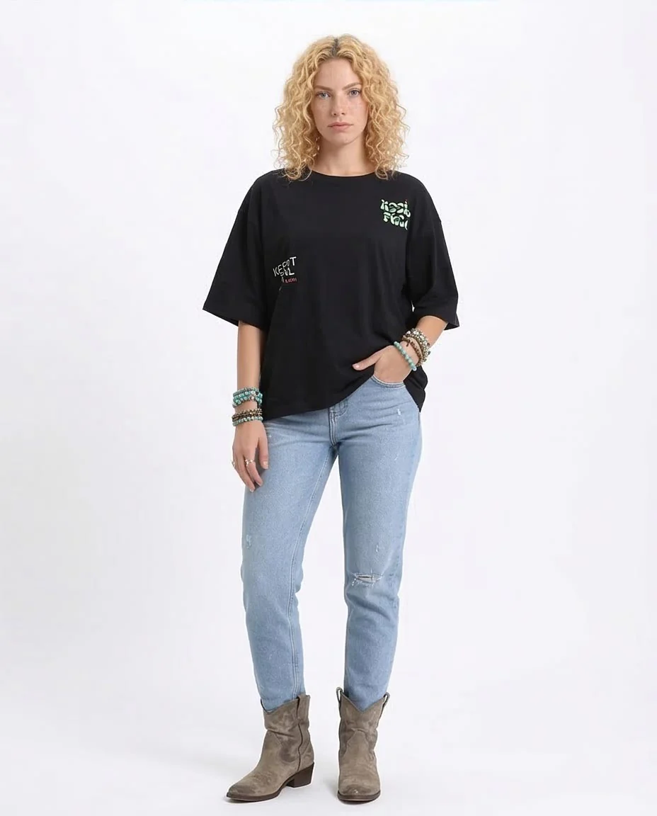 Ravin Men's Oversized "Keep It Fresh" Graphic T-Shirt - Black - R209137 - Image 5