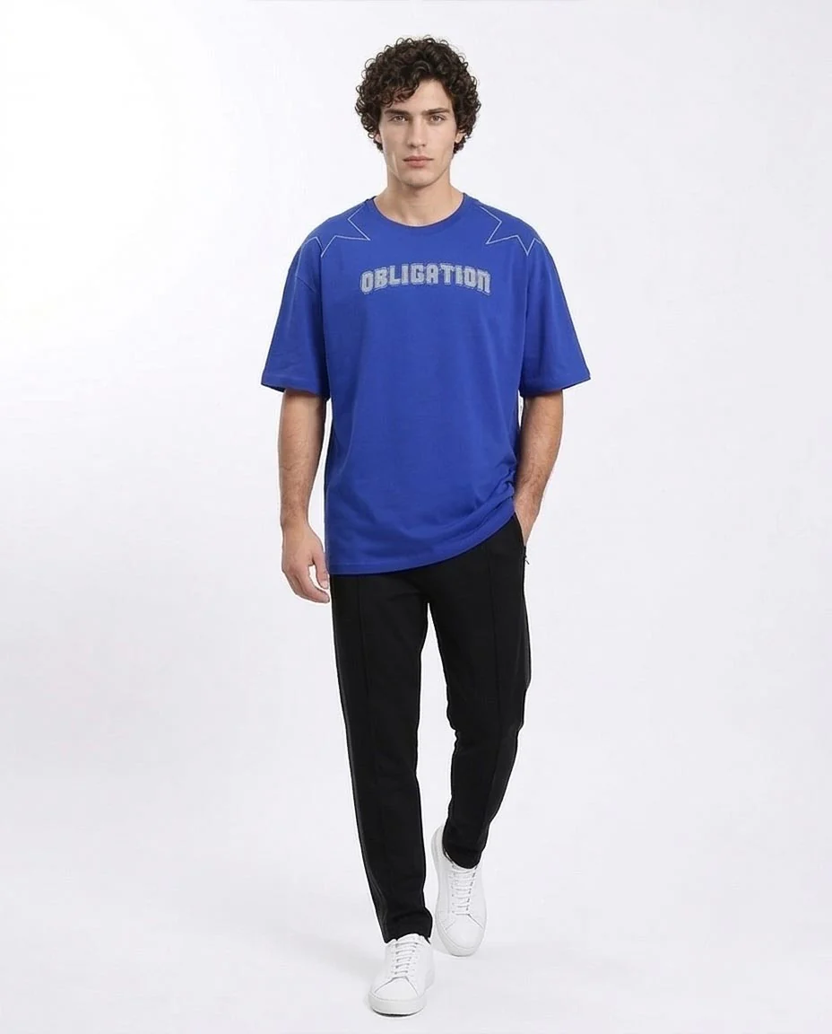 Ravin Men's Oversized "Obligation" Graphic T-Shirt – Royal Blue - R209409 - Image 5