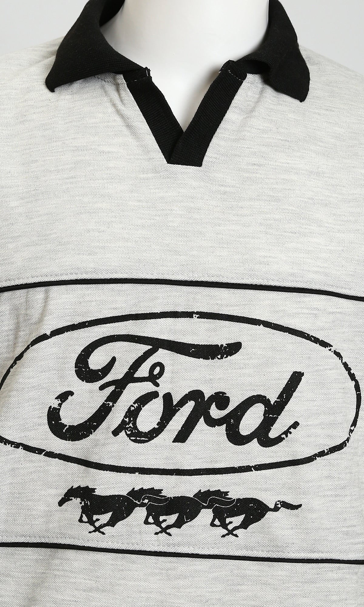 Heather Grey Ford Heritage Graphic Oversized Polo - R210784 - Image 3