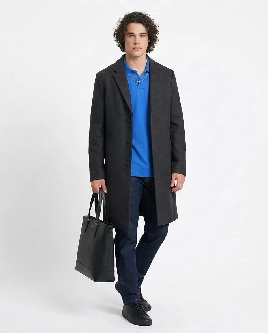 Ravin Men’s Premium Long-Sleeve Piqué Polo Shirt – Royal Blue - R214572 - Image 5