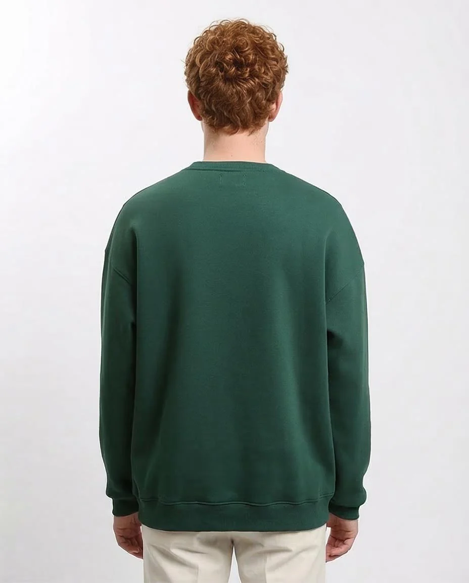 Ravin Men's Premium Over-Sized Crewneck Sweatshirt – Forest Green - R215625 - Image 2