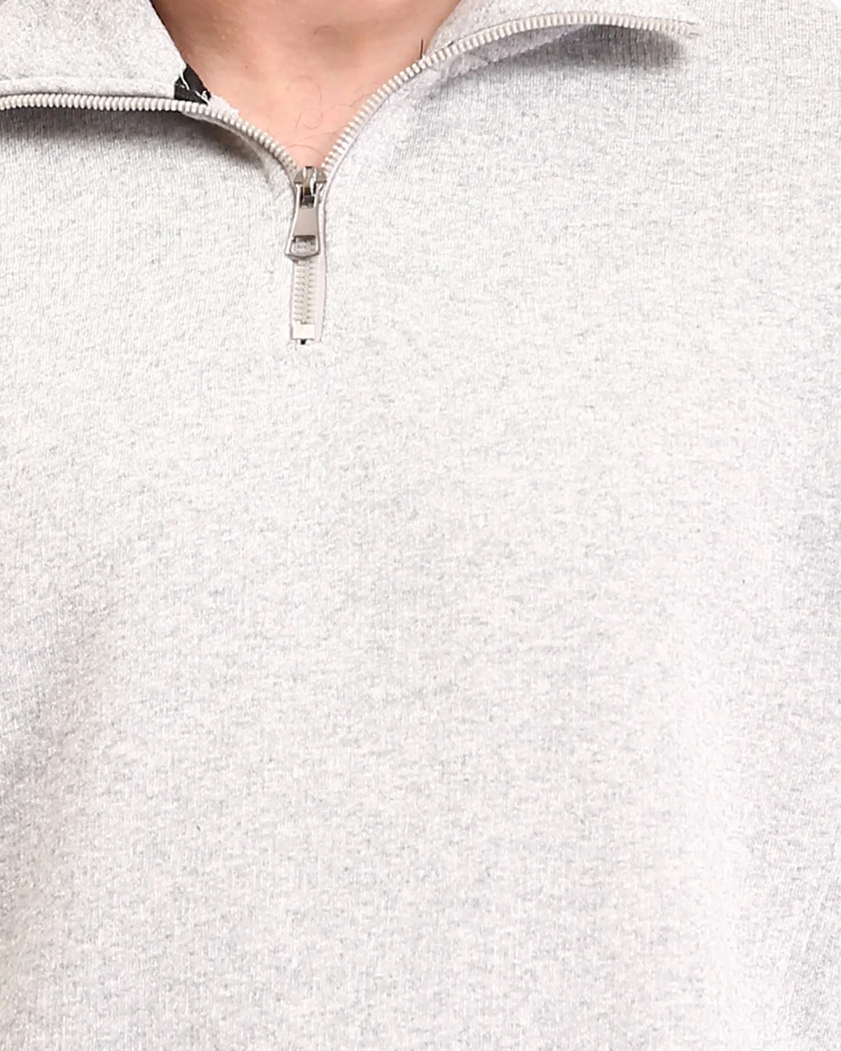 Ravin Men’s Premium Quarter-Zip Melange Sweatshirt - Heather Grey - R212025 - Image 4