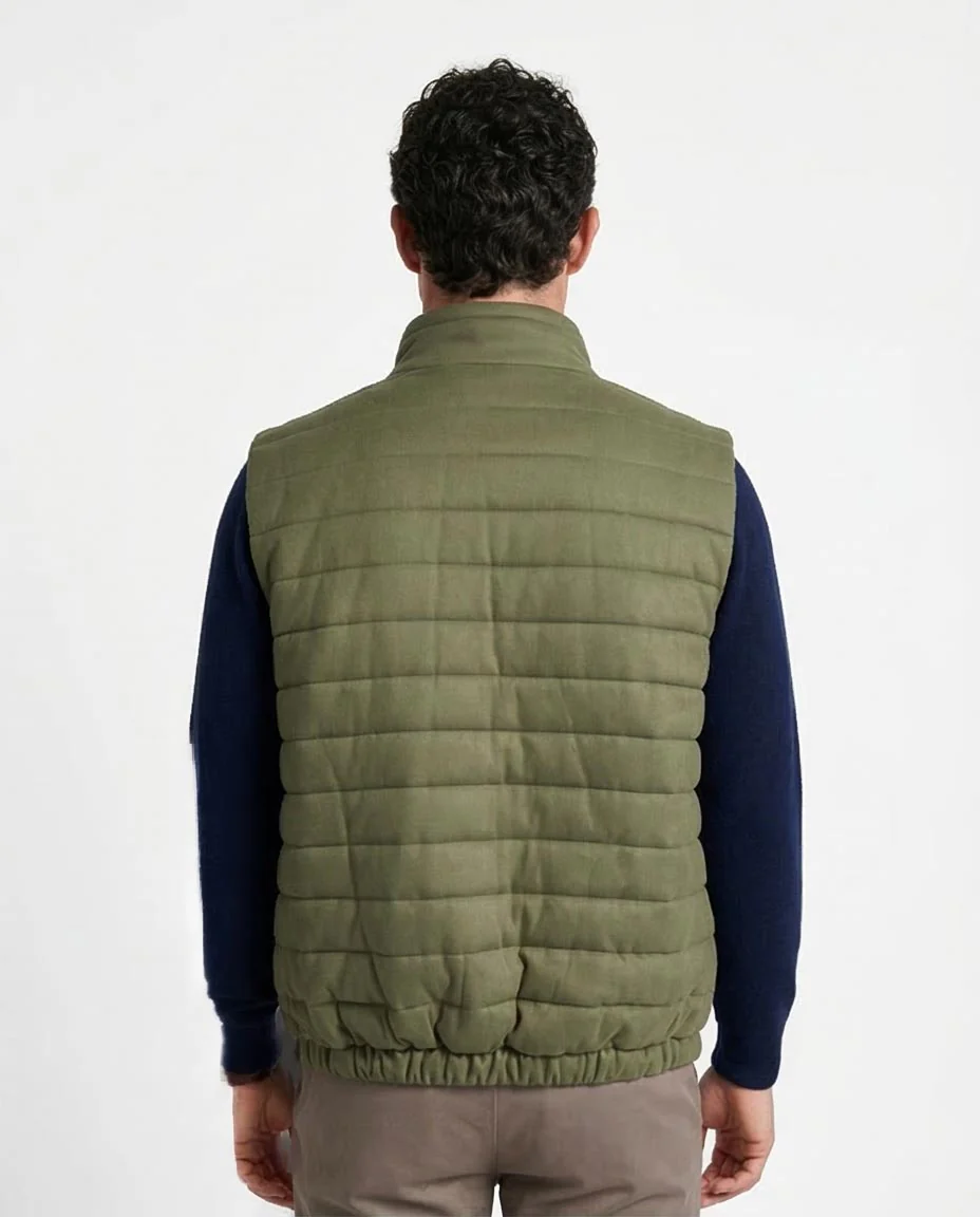 Ravin Men’s Quilted Zip-Up Gilet – Olive - R215934 - Image 2