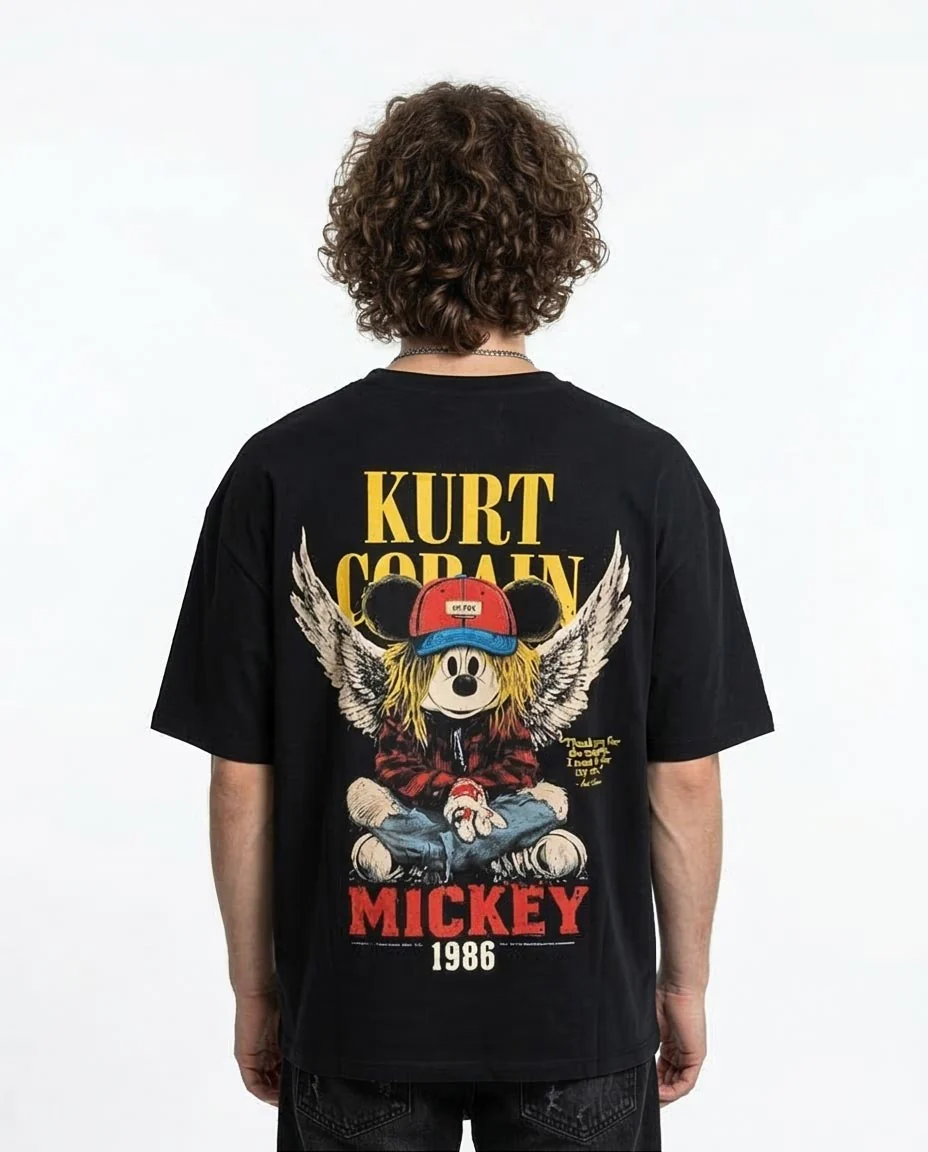 Ravin Men’s R216572 Boxy Oversized Graphic T-Shirt - Black - R216572 - Image 2