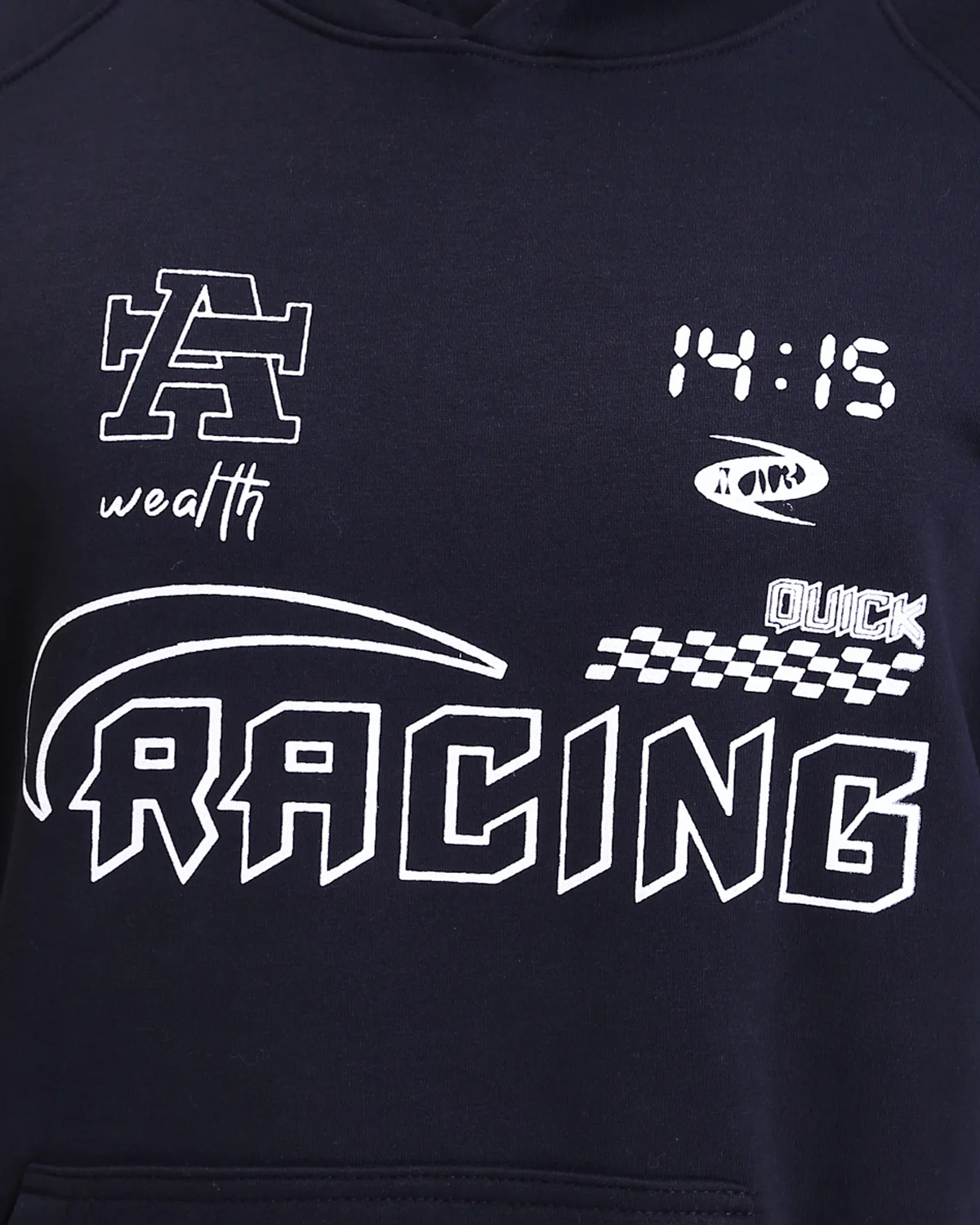 Ravin Men’s Racing Graphic Oversized Fleece Hoodie - Black - R212207 - Image 4