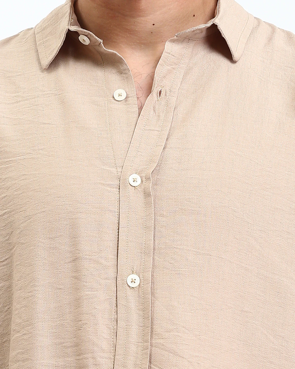Ravin Men’s Relaxed-Fit Cotton Slub Shirt – Sand - R207295 - Image 4