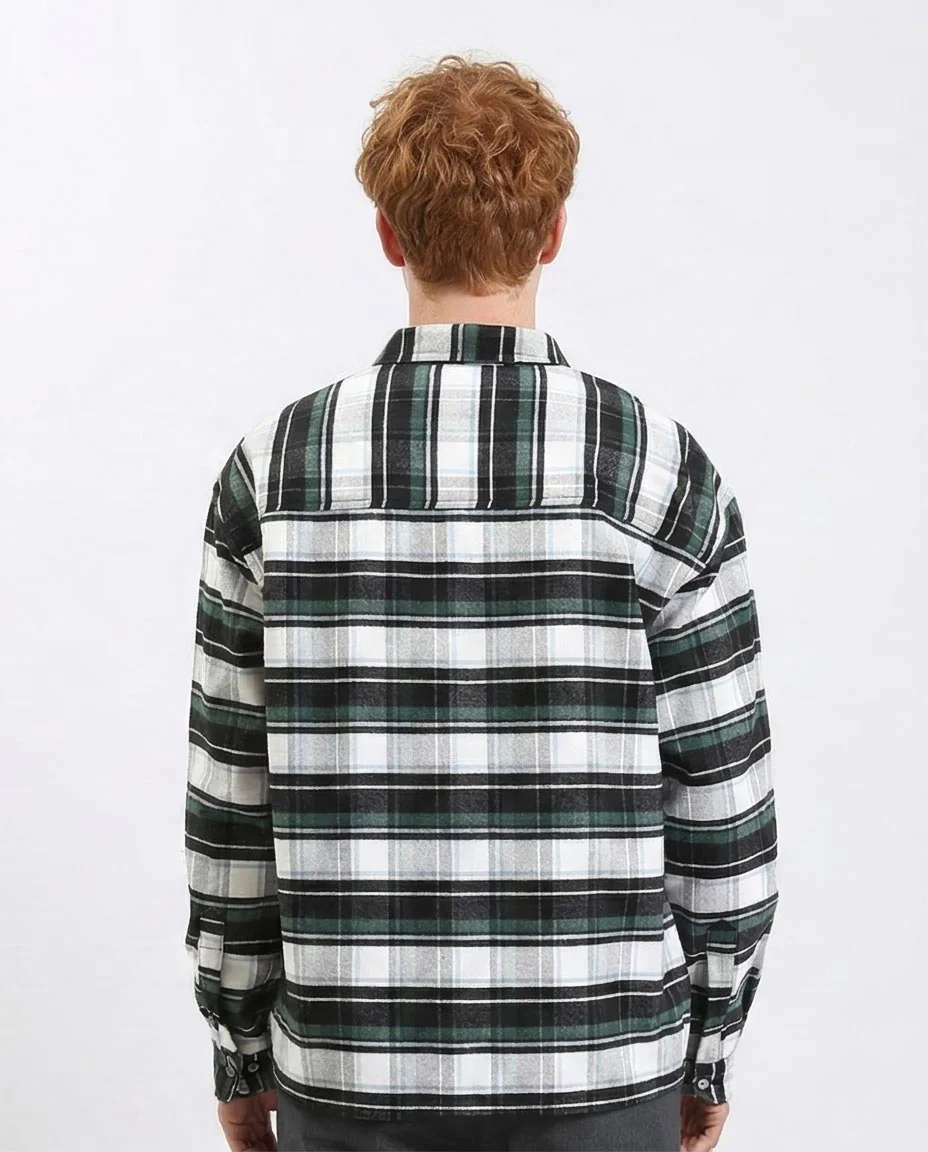 Ravin Men's Relaxed Fit Forest Green Plaid Flannel Shacket - R212084 - Image 2