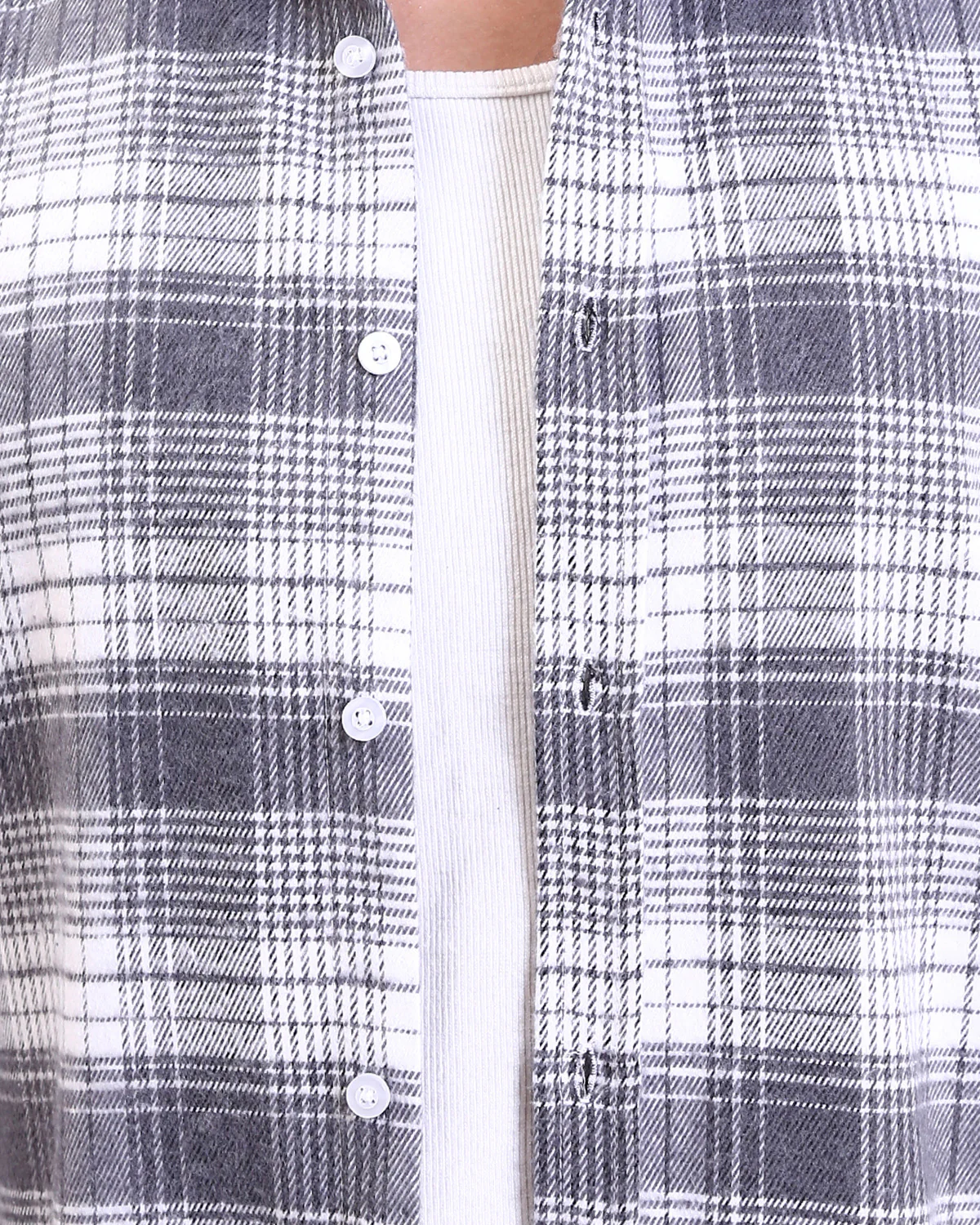 Ravin Men's Relaxed Fit Grayscale Plaid Flannel Shacket - R213199 - Image 4