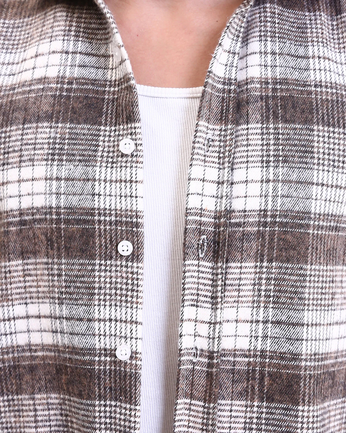 Ravin Men's Relaxed Fit Heavyweight Plaid Flannel Shacket - Chocolate & White - R213200 - Image 4
