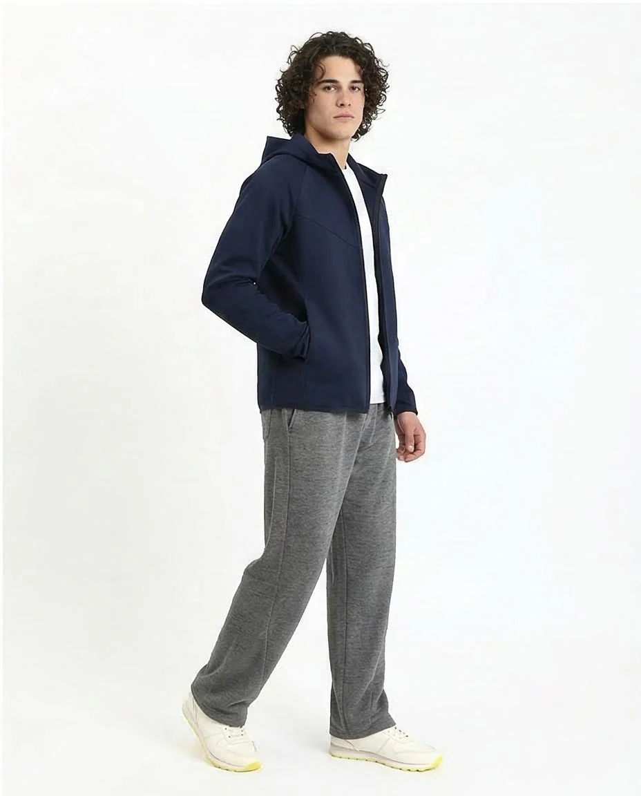 Ravin Men’s Relaxed-Fit Marl Jersey Lounge Pants – Charcoal Heather - R210692 - Image 4