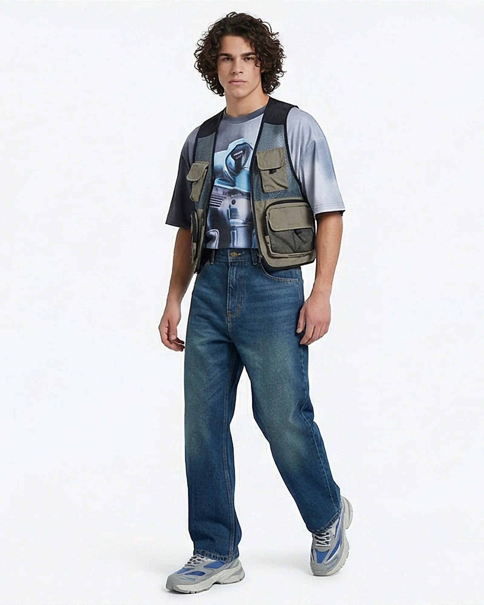 Modern Relaxed Fit Mid-Blue Denim Jeans - Image 3