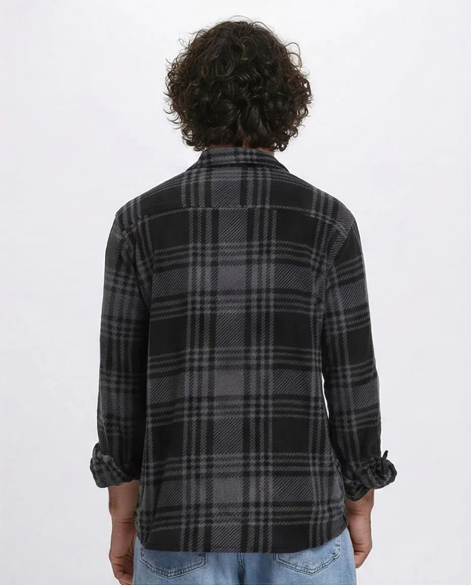 Ravin Men’s Relaxed-Fit  Plaid Shirt – Charcoal & Black - R208156 - Image 2
