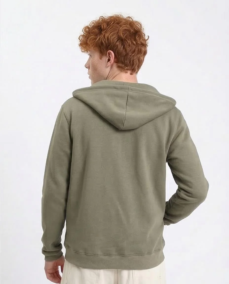 Ravin Men’s Relaxed-Fit Zip-Up Hoodie in Olive Green - R212035 - Image 2