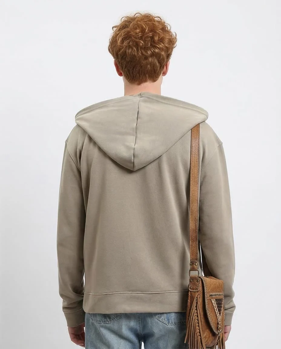 Ravin Men’s Relaxed-Fit Zip-Up Hoodie – Taupe - R214037 - Image 2