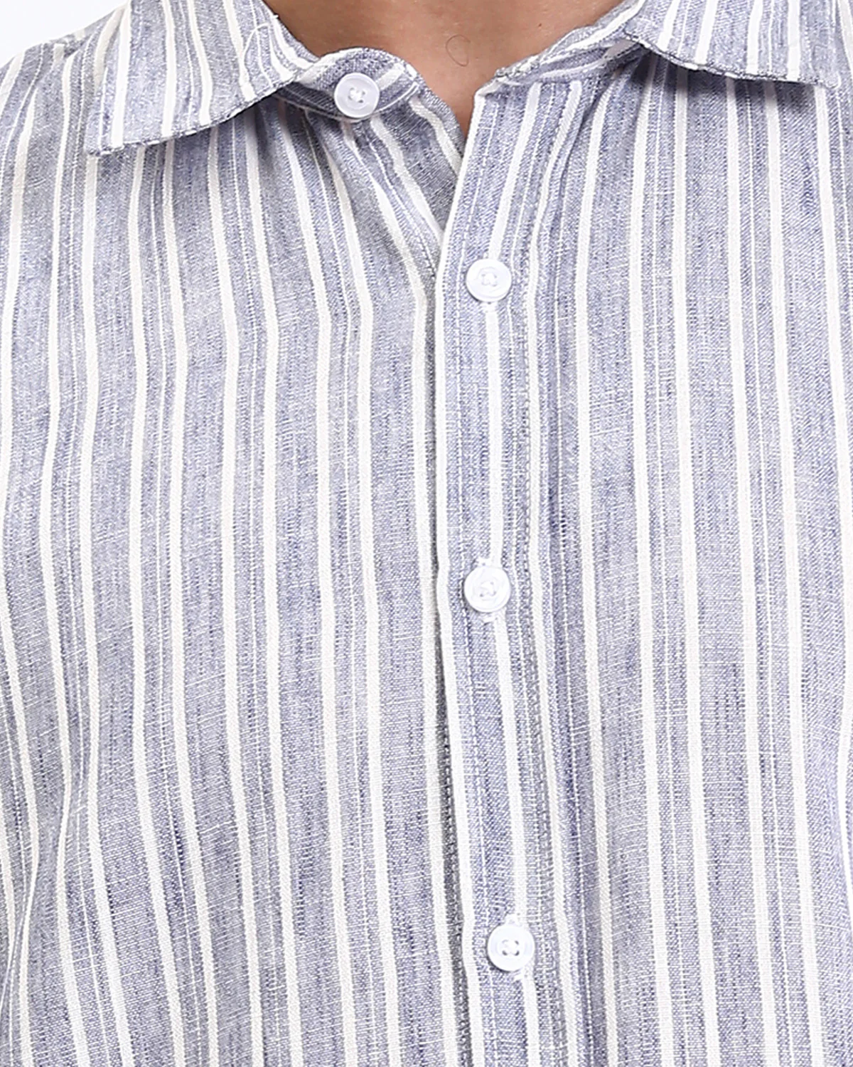 Ravin Men's Relaxed Ticking Stripe Linen Look-Blend Shirt - R214224 - Image 4