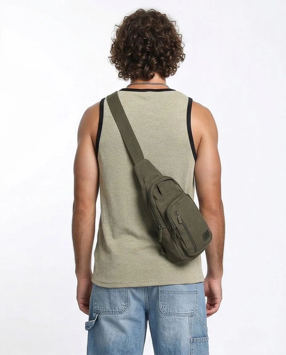 Ravin Men's Ribbed Ringer Tank Top - Sage Green - R207261 - Image 2