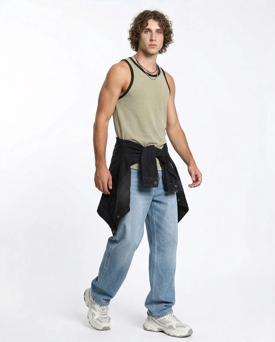 Ravin Men's Ribbed Ringer Tank Top - Sage Green - R207261 - Image 4