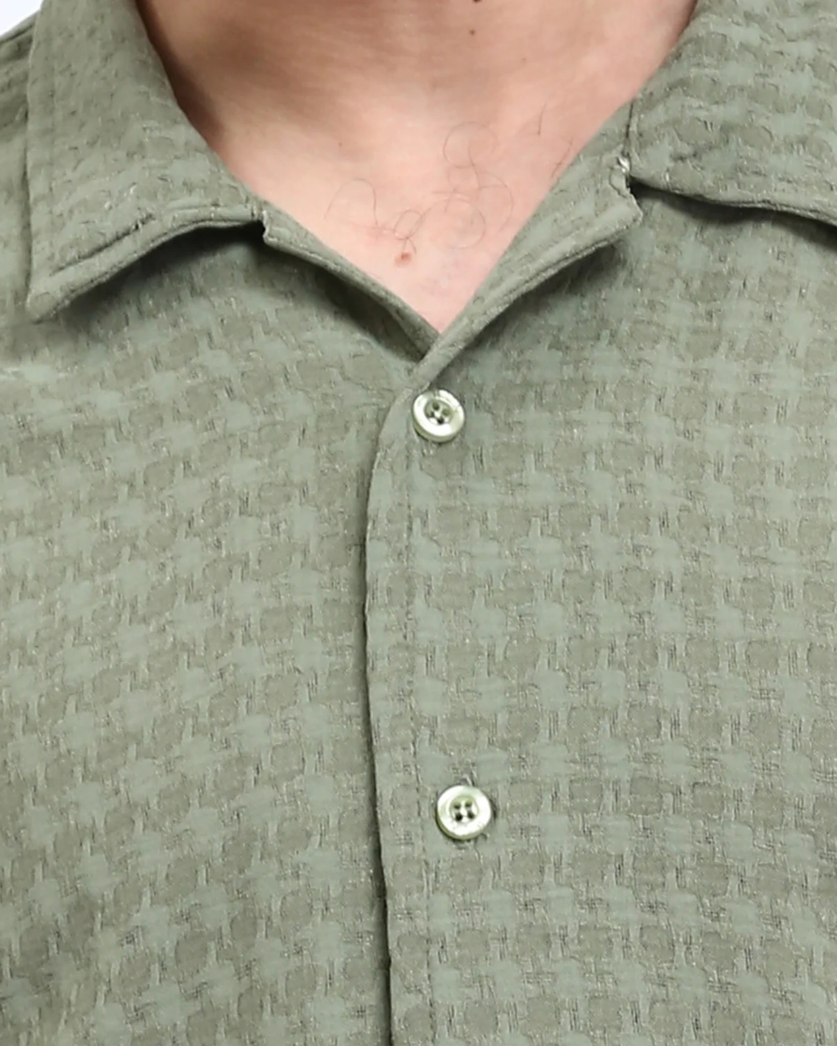 Ravin Men's Sage Green Textured Seersucker Resort Shirt - R210828 - Image 4
