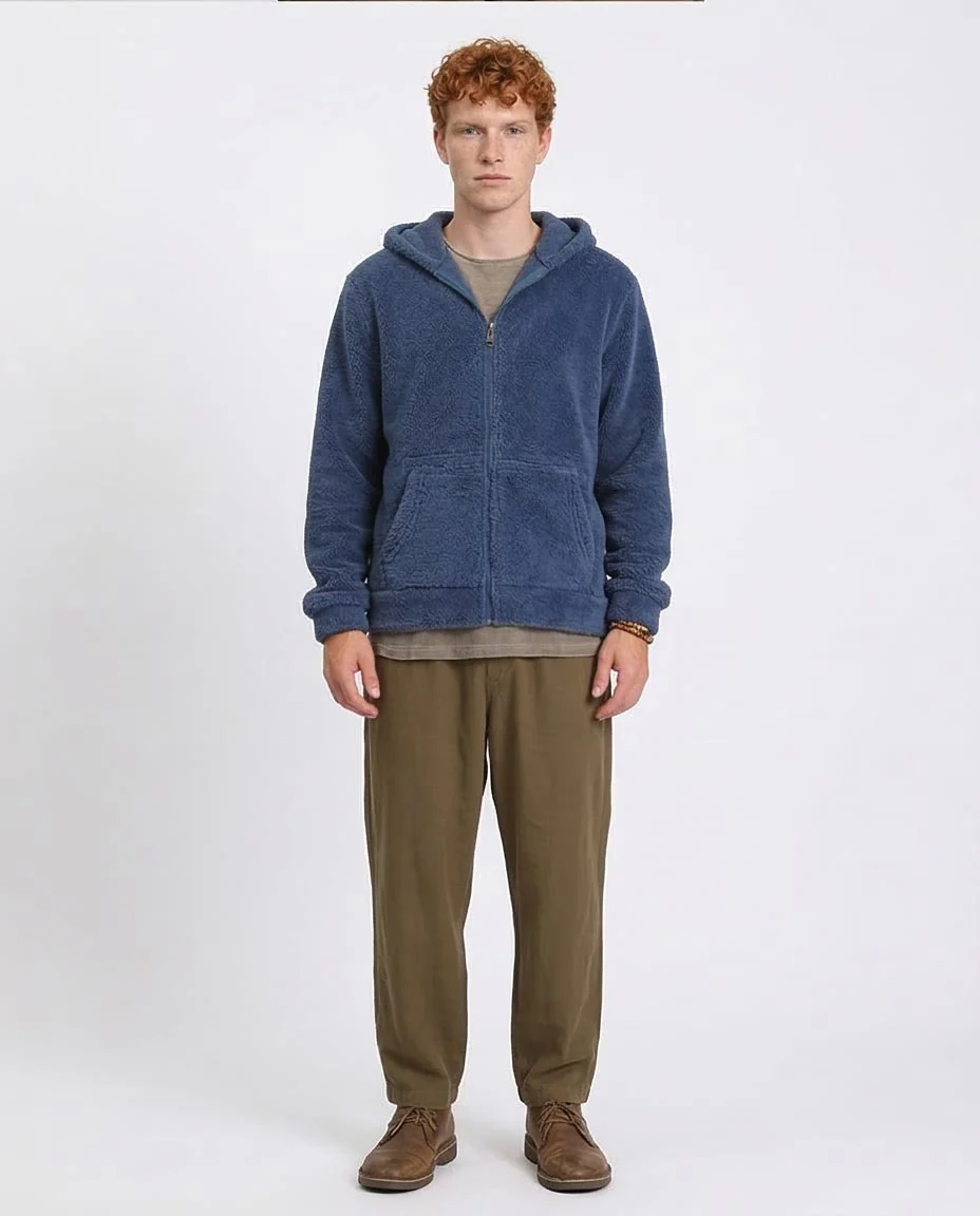 Ravin Men's Sherpa Fleece Zip-Up Hoodie - Dusty Blue - R212106 - Image 3