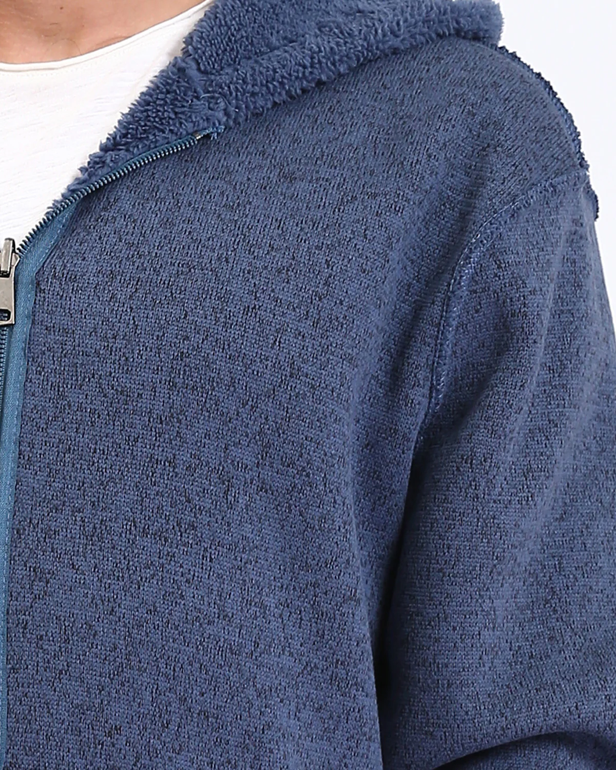 Ravin Men's Sherpa Fleece Zip-Up Hoodie - Dusty Blue - R212106 - Image 4