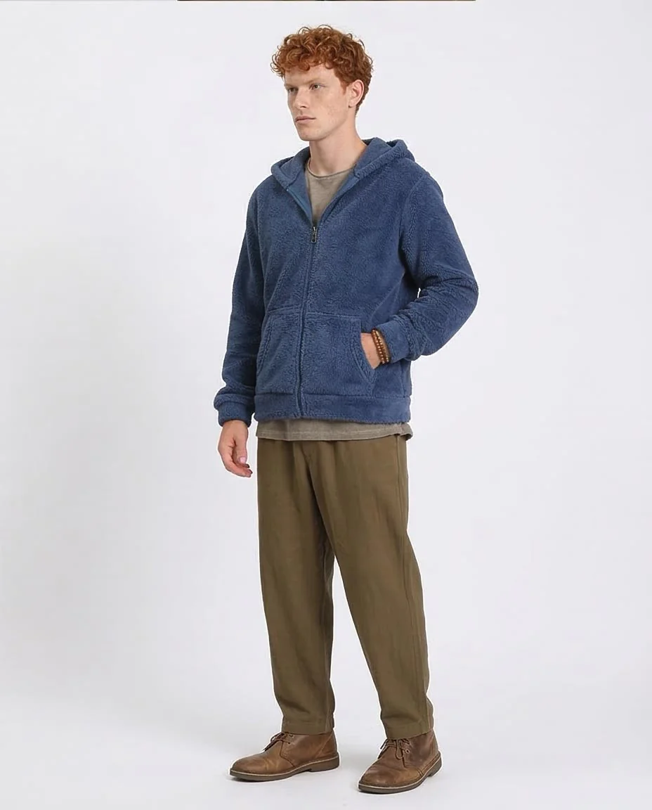Ravin Men's Sherpa Fleece Zip-Up Hoodie - Dusty Blue - R212106 - Image 5