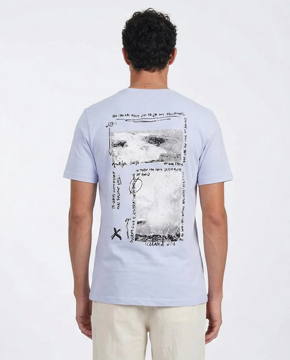 Ravin Men's Sky Blue Graphic T-Shirt – "Follow Him" Script & Icelandic Art Print - O203094 - Image 2
