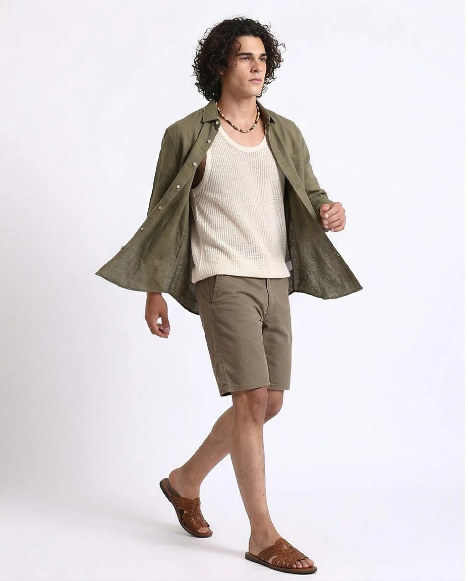 Ravin Men's Slim-Fit Chino Shorts in Khaki – Essential Summer Everyday Wear - R209461 - Image 3