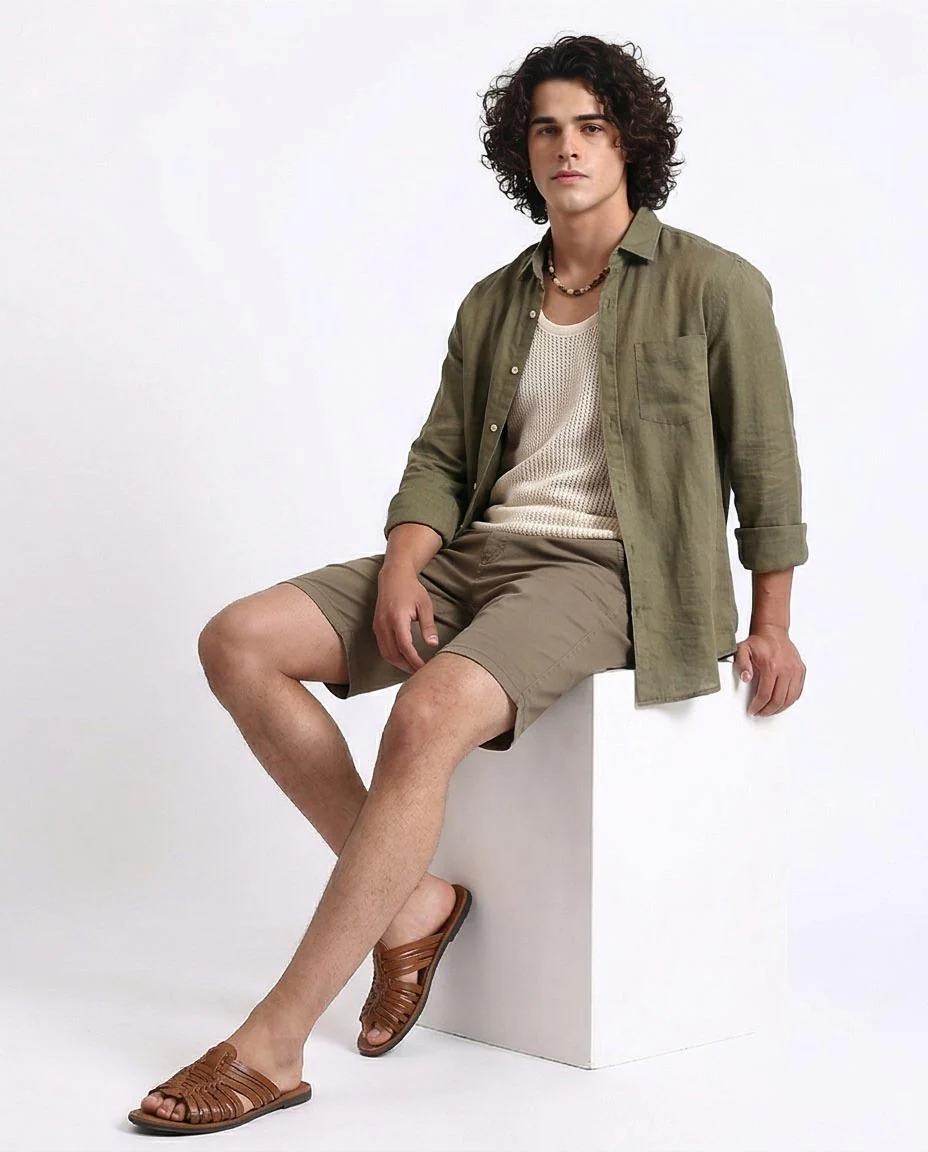 Ravin Men's Slim-Fit Chino Shorts in Khaki – Essential Summer Everyday Wear - R209461 - Image 4