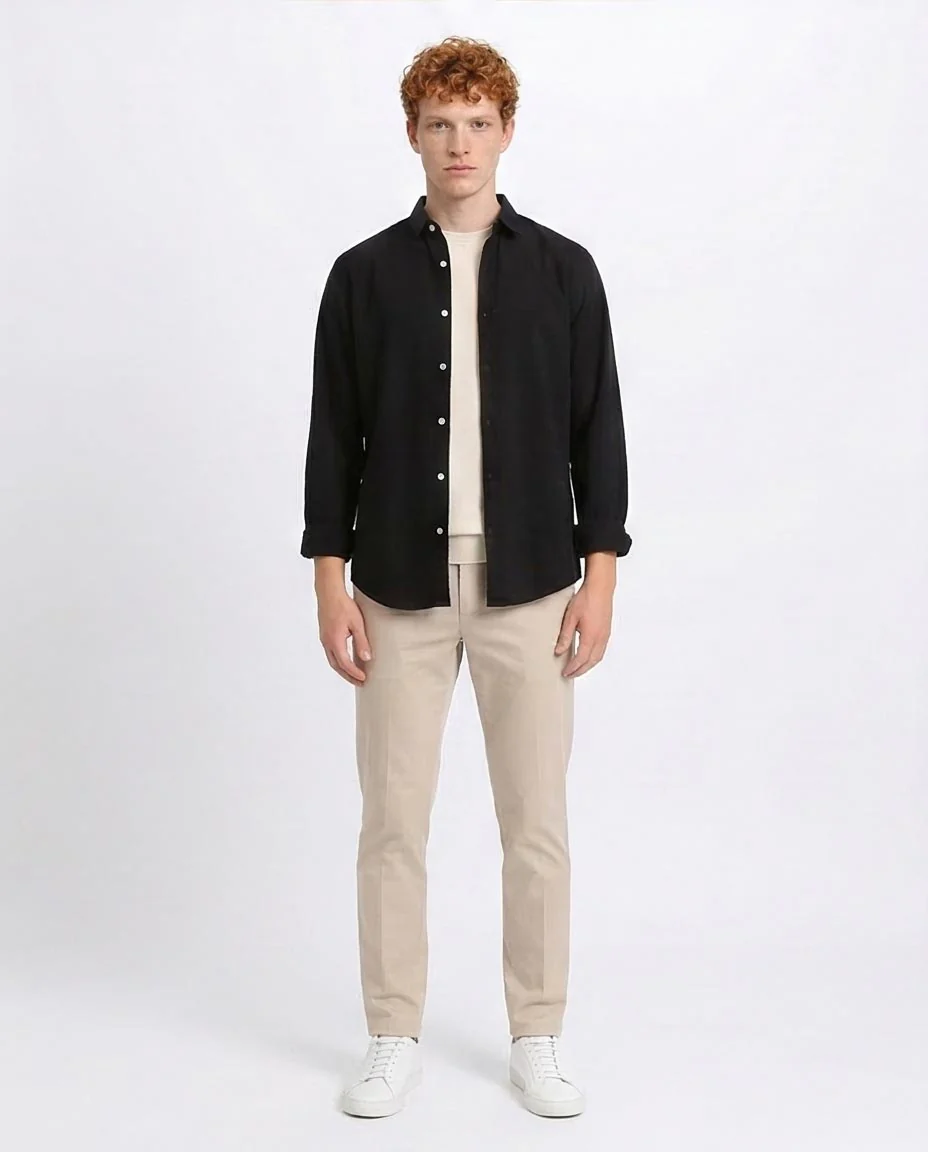 Ravin Men's Slim-Fit Long Sleeve Button-Down Shirt – Black - R206397 - Image 3