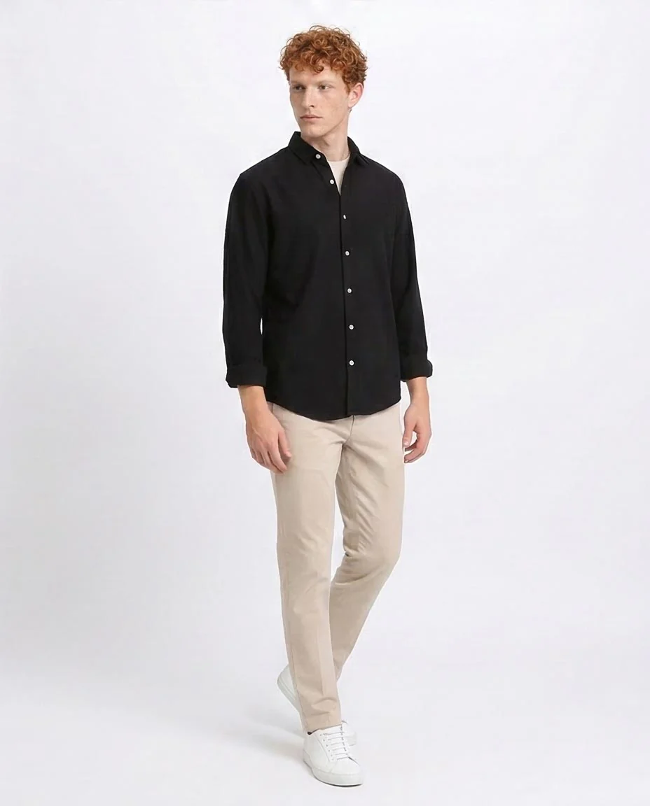 Ravin Men's Slim-Fit Long Sleeve Button-Down Shirt – Black - R206397 - Image 5