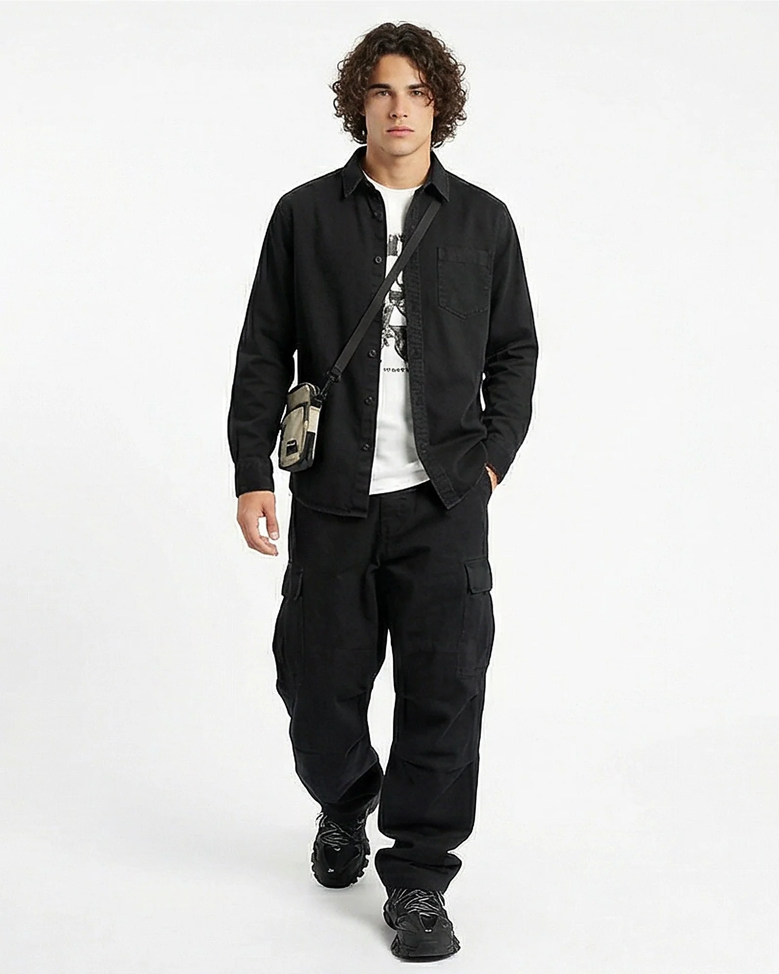 Ravin Men's Solid Black Long Sleeve Shirt - Image 3
