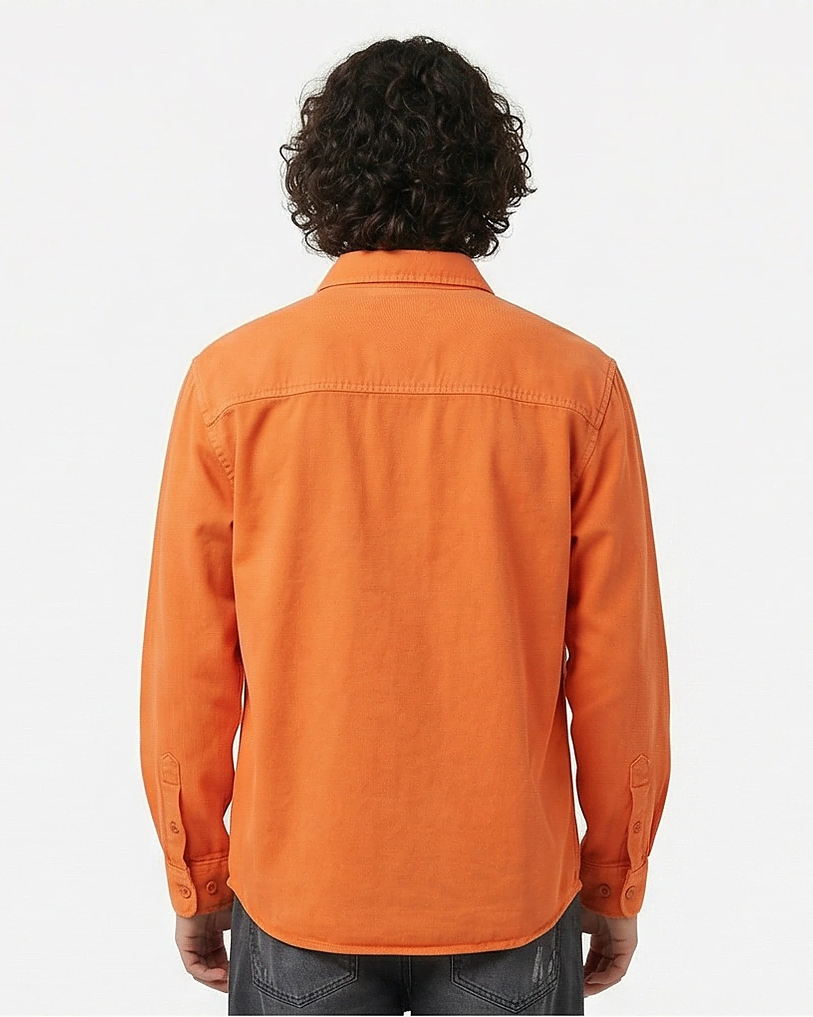 Ravin Men's Solid Long Sleeve Shirt - Vibrant Orange - Image 2