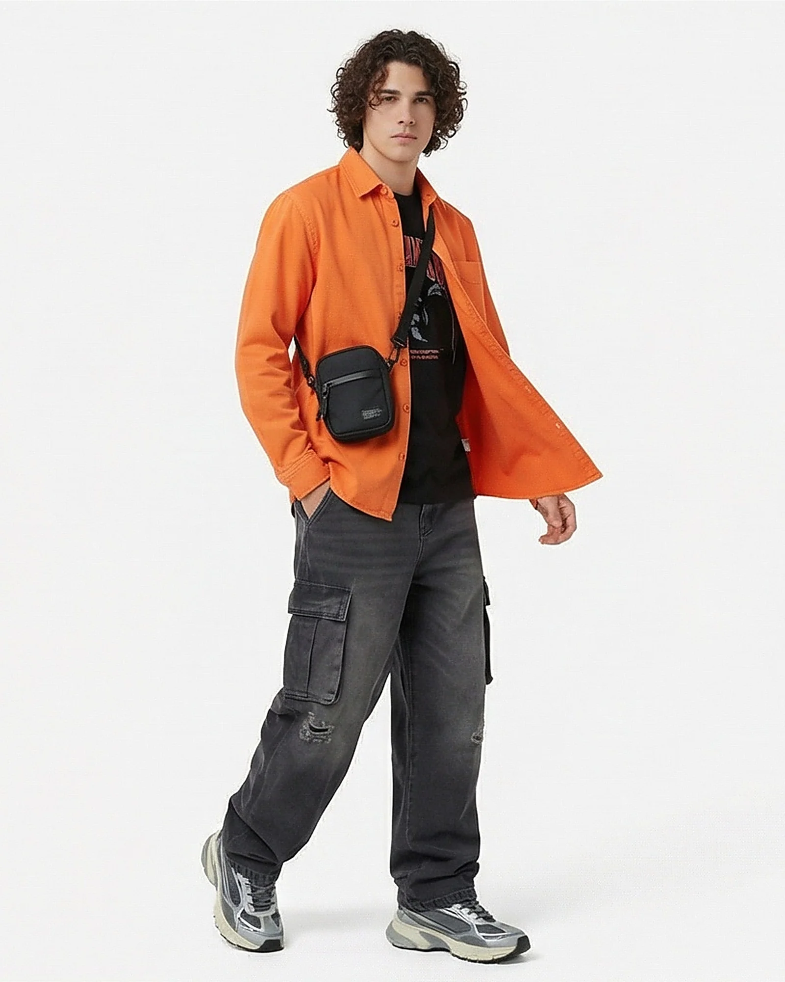 Ravin Men's Solid Long Sleeve Shirt - Vibrant Orange - Image 3