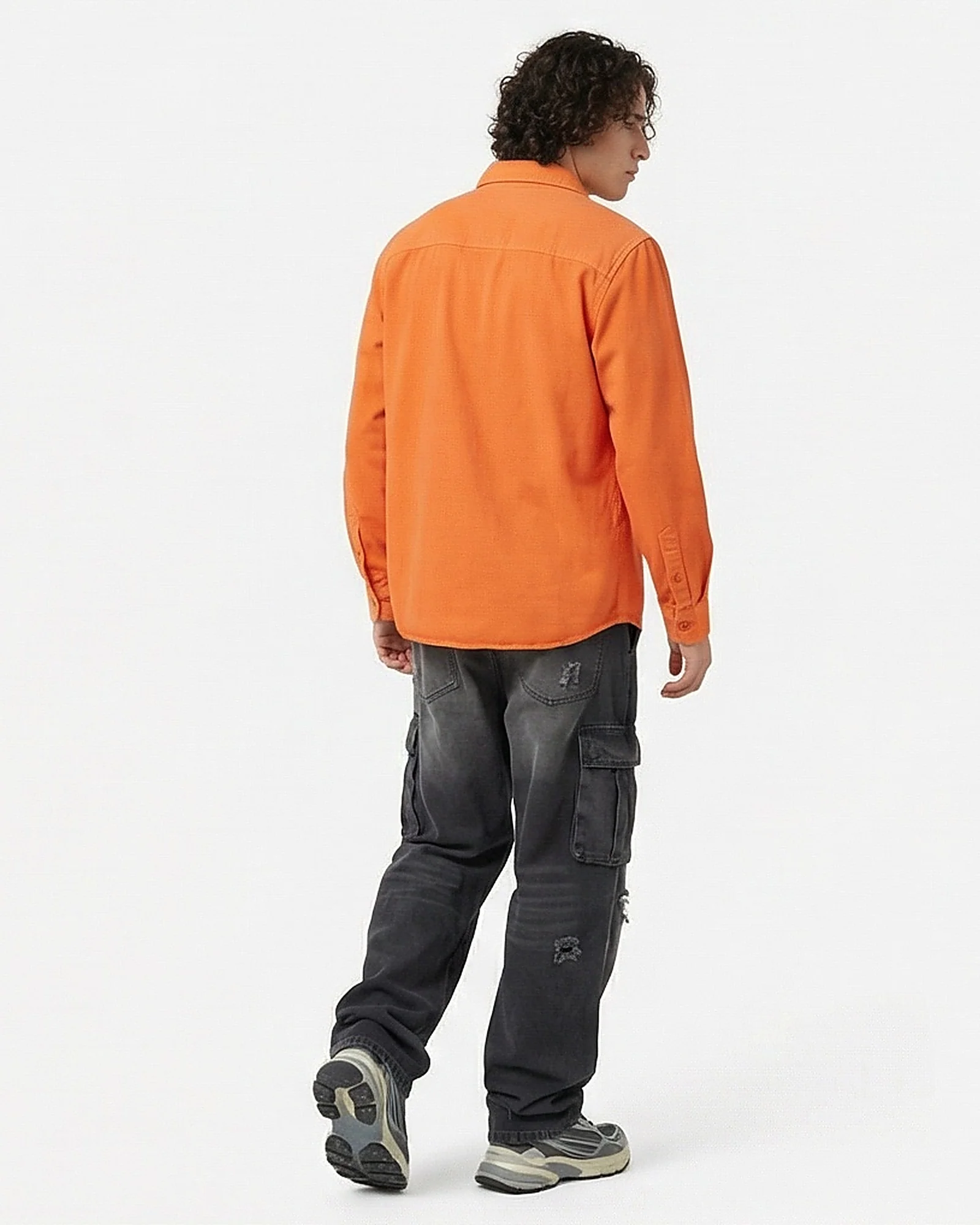 Ravin Men's Solid Long Sleeve Shirt - Vibrant Orange - Image 4