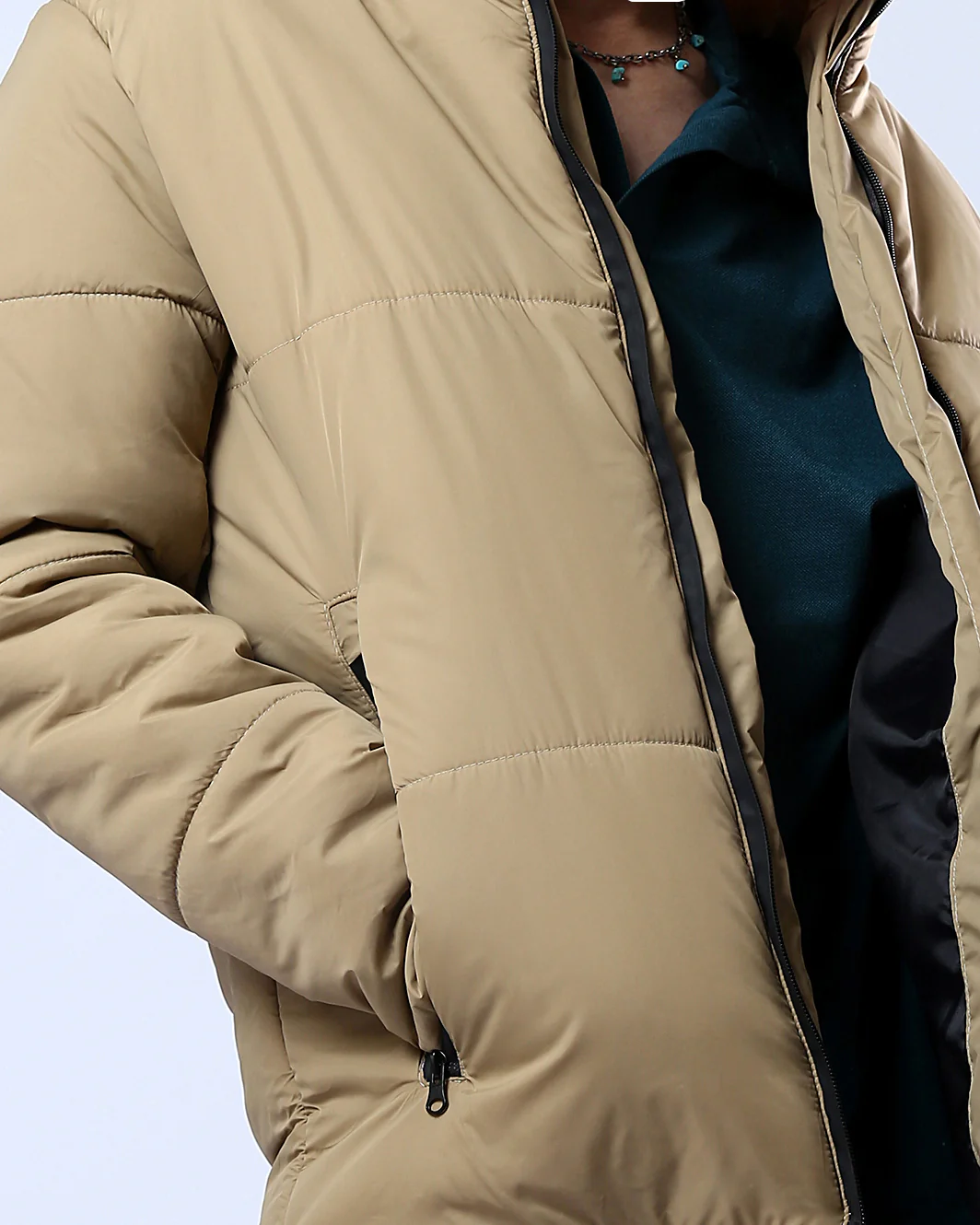 Men's Stone Quilted Stand-Collar Puffer Jacket - O180577 - Image 4