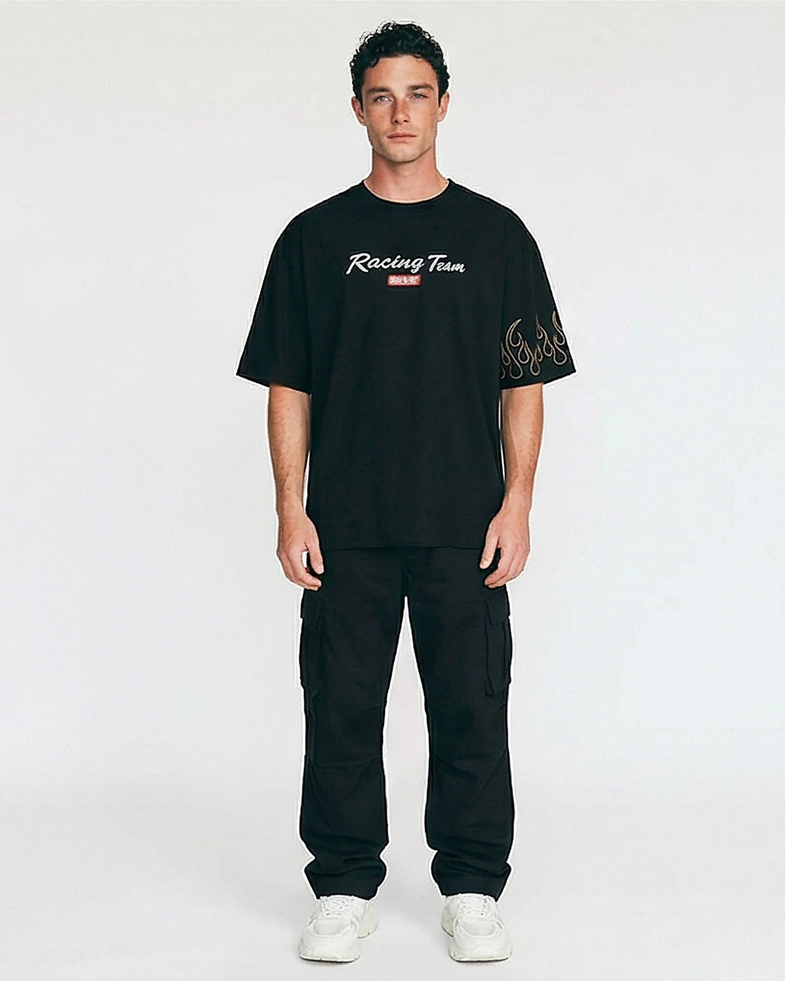 Black Adrenaline Rush Racing Team Oversized T-Shirt - R215736 - Image 3