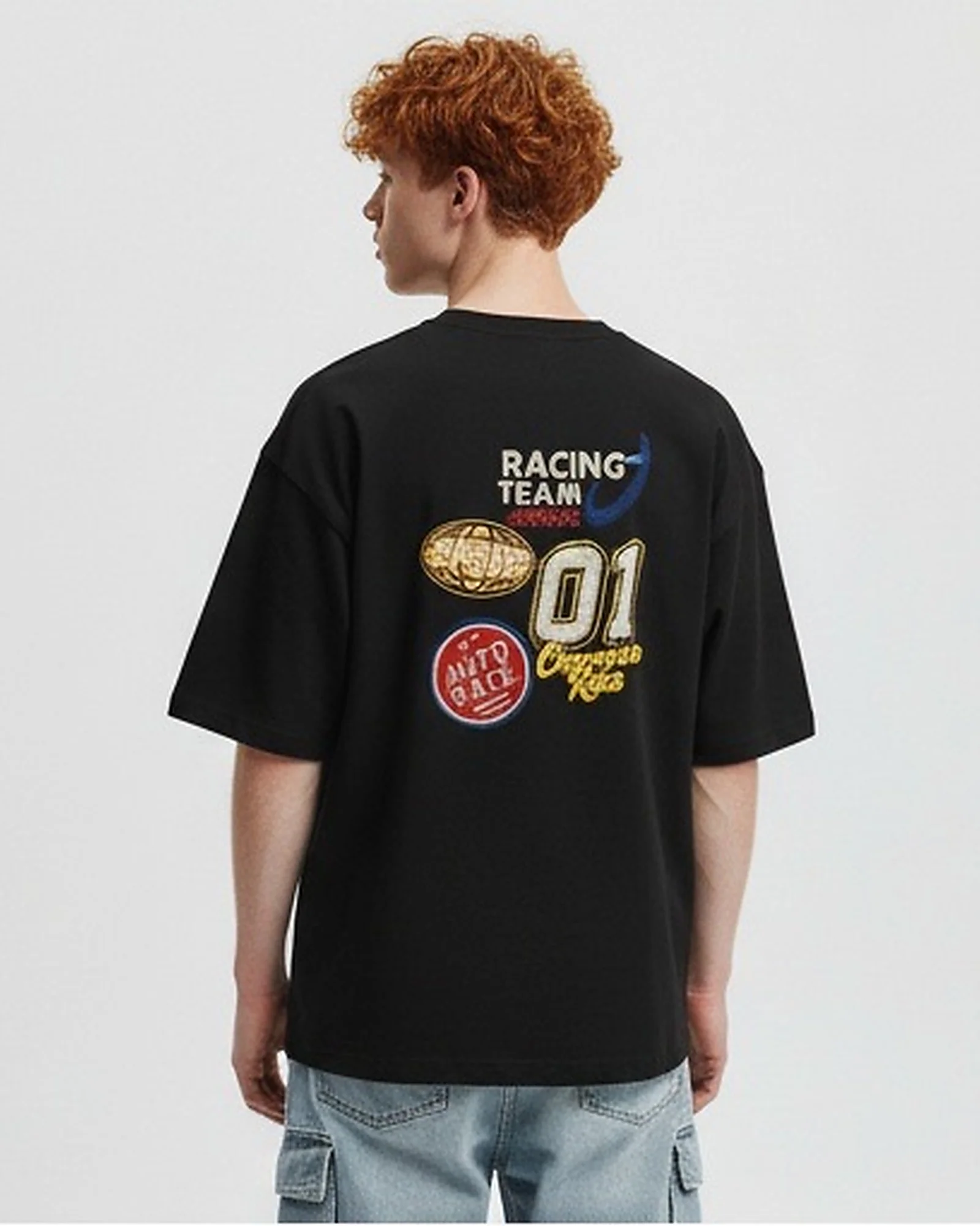 Black Racing Team Graphic Relaxed Fit T-Shirt - R215737 - Image 2
