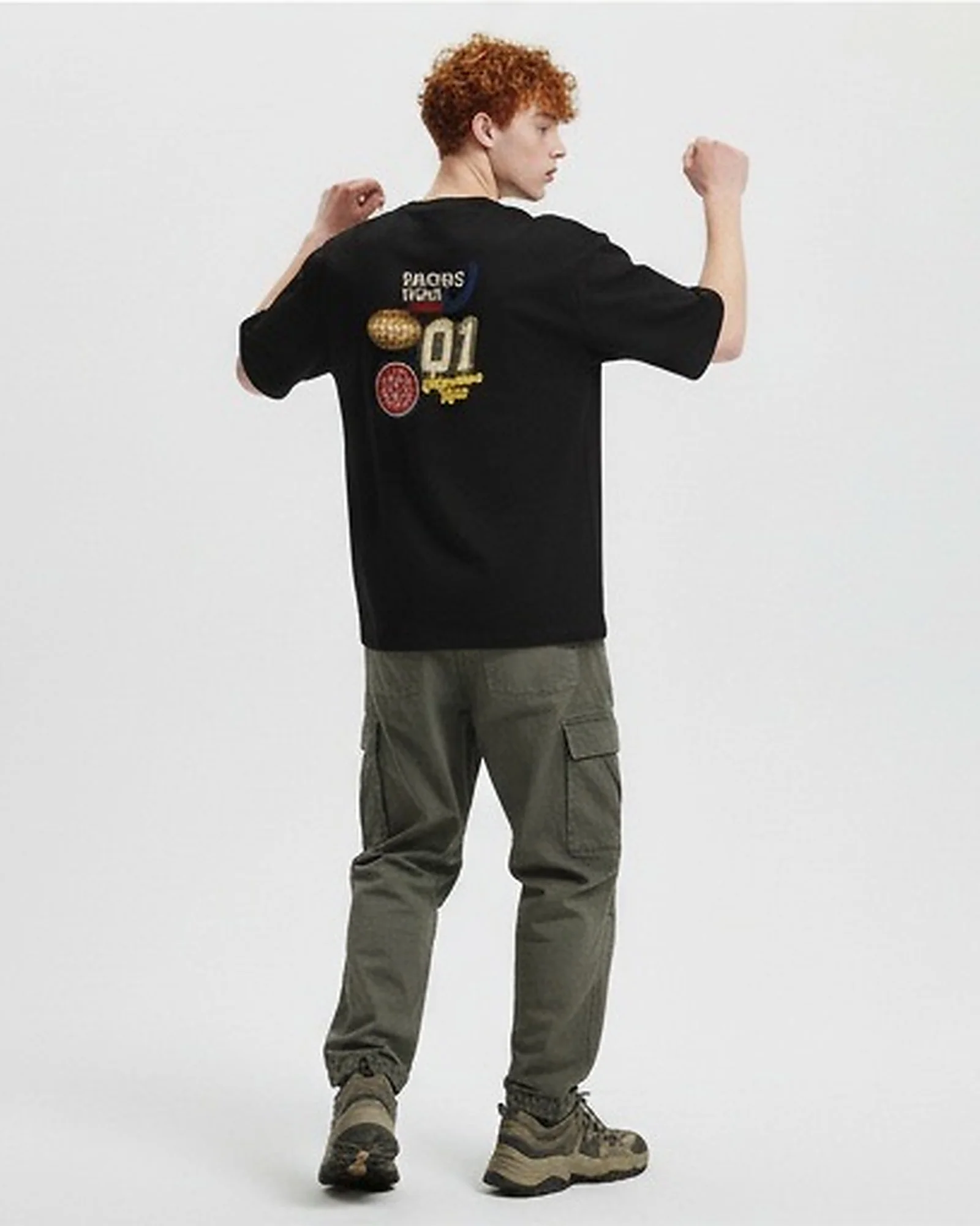 Black Racing Team Graphic Relaxed Fit T-Shirt - R215737 - Image 4