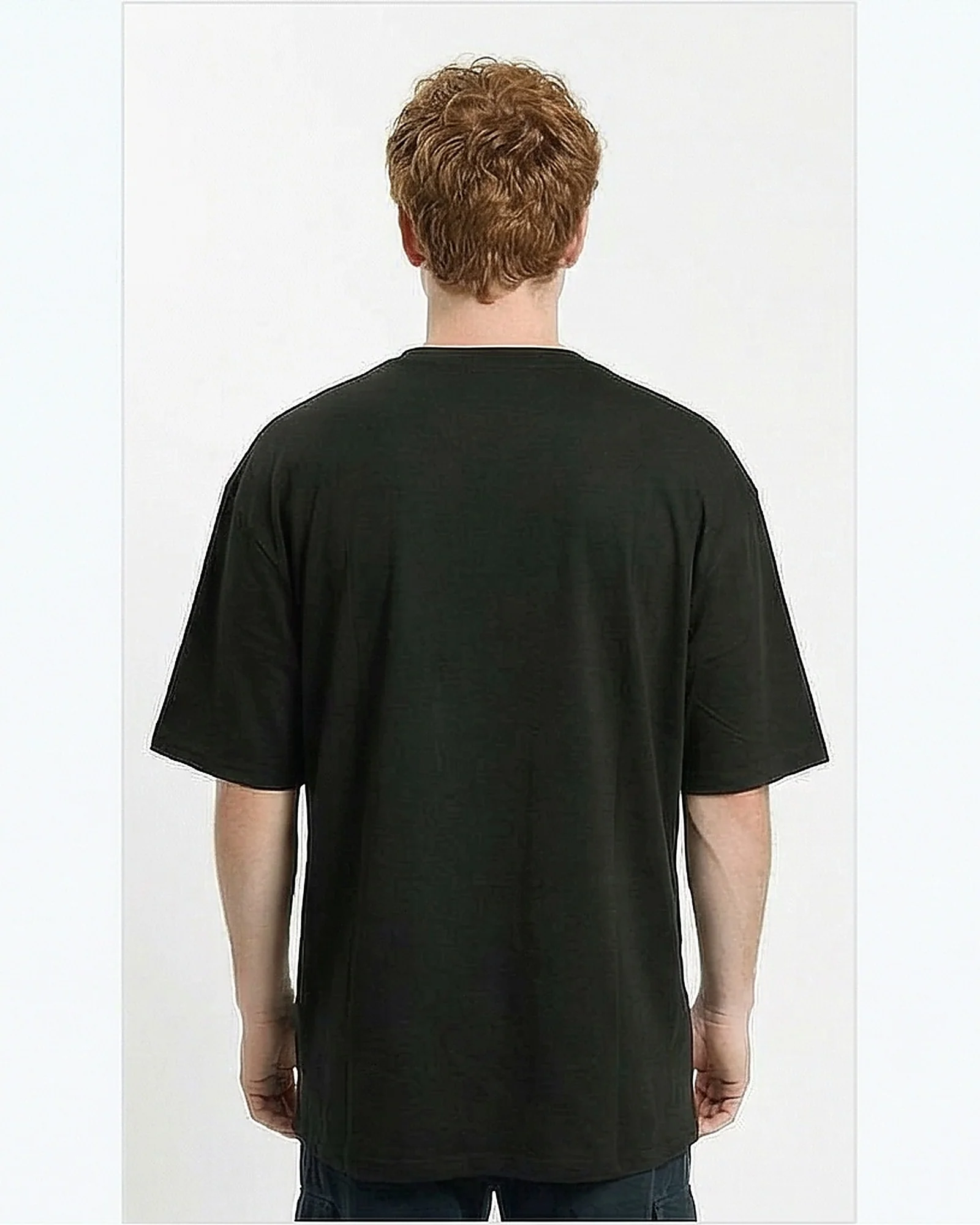 Forest Green Oversized Heavyweight Streetwear Tee - R215863 - Image 2