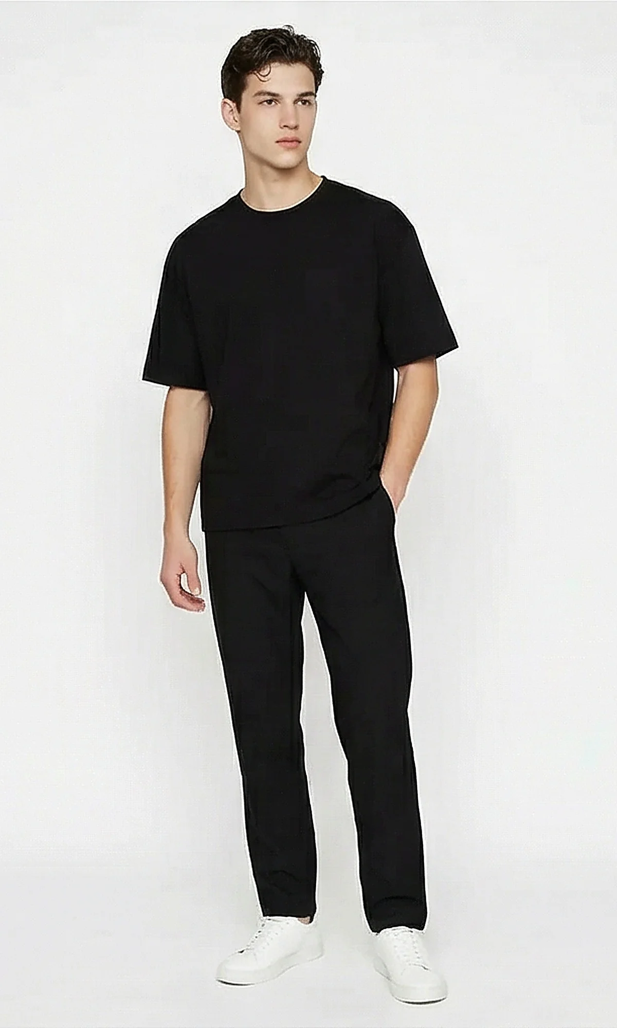 Midnight Black Relaxed Fit Essential Tee - R216562 - Image 5