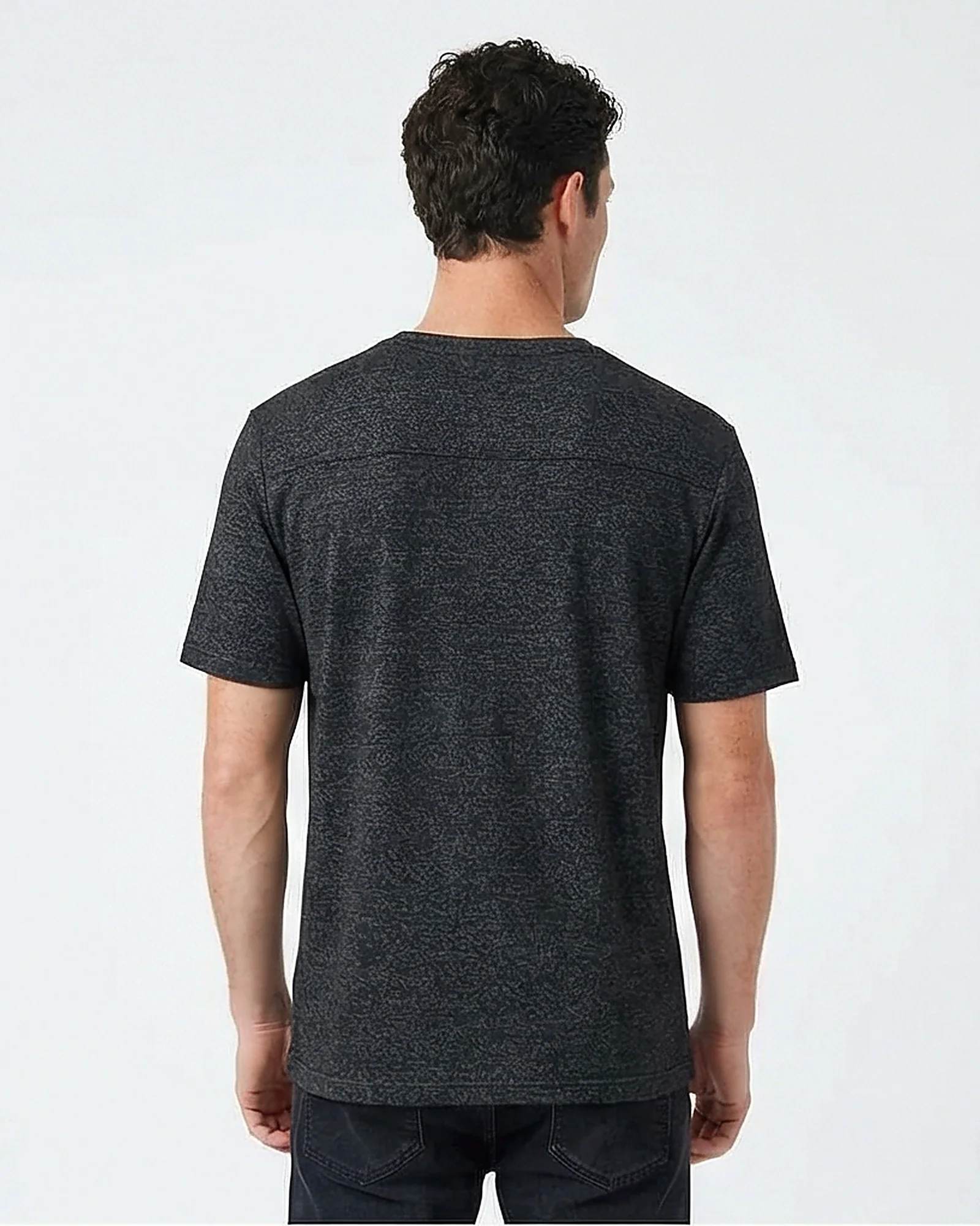 Charcoal Heather Textured Knit Tee - R216799 - Image 2